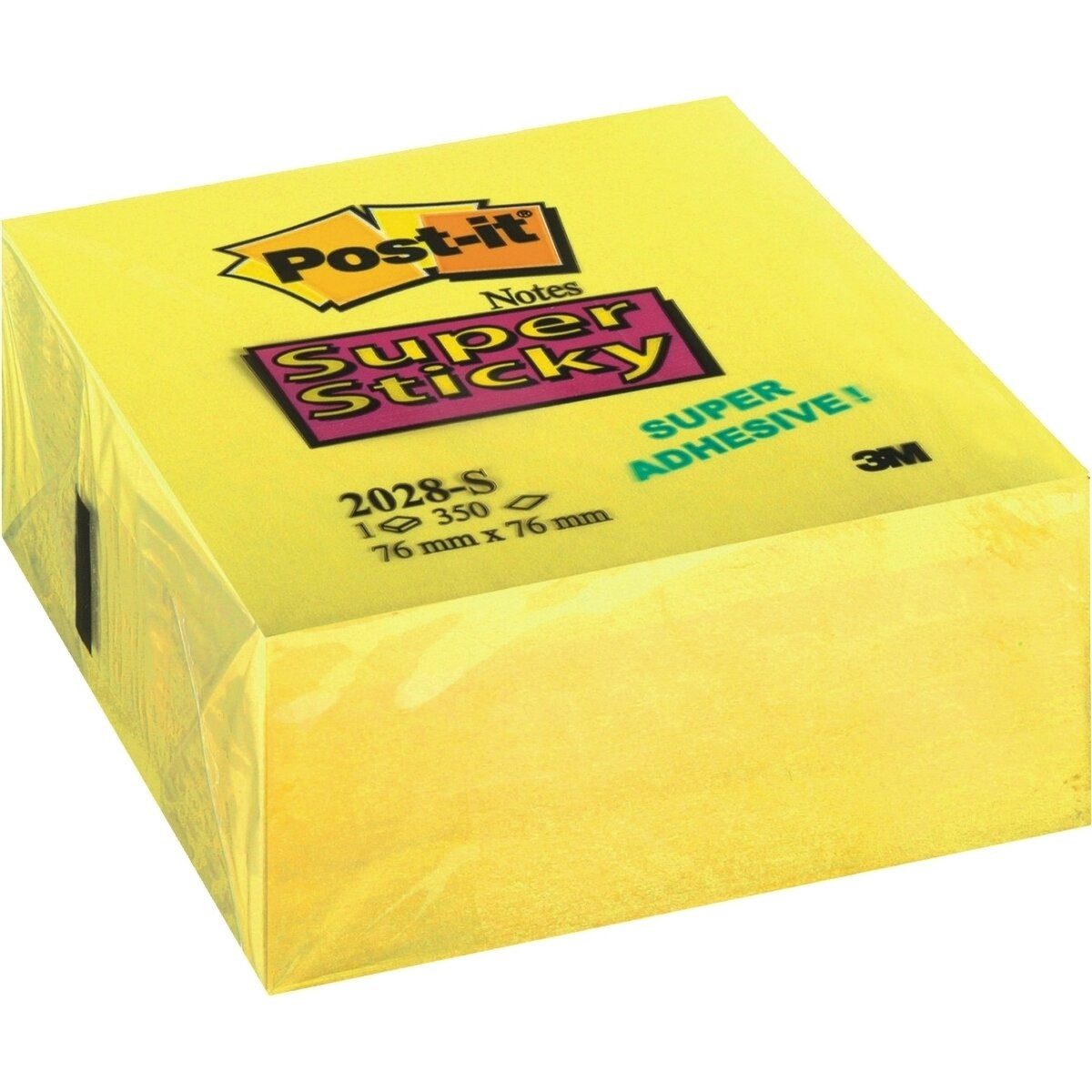 Post-it Notes Haftnotizblock Haftnotizen Super Sticky 76x76mm gelb VE=350 Blatt
