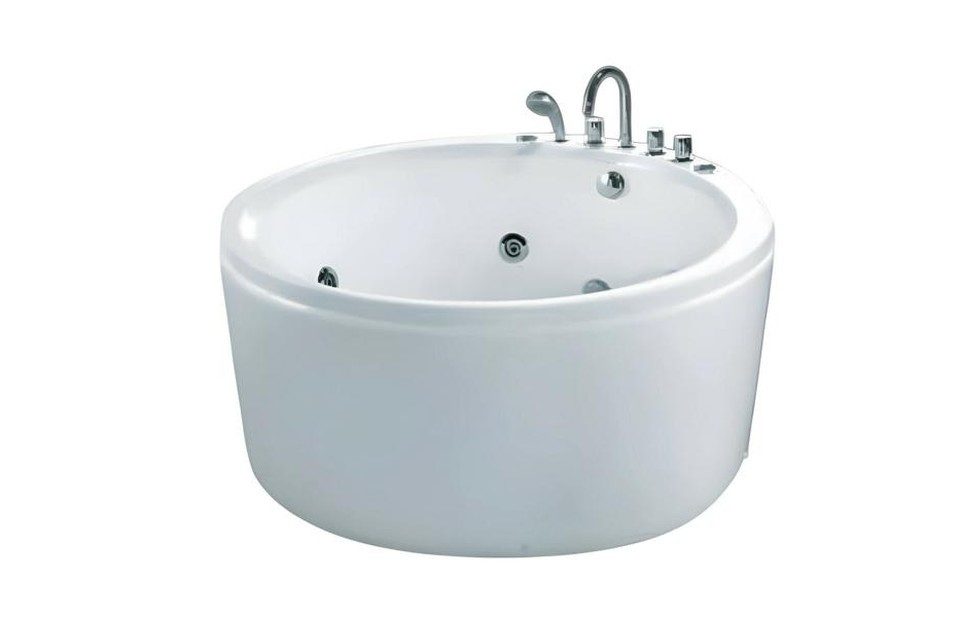Xlmoebel Whirlpool-Badewanne XLMOEBEL Rundwanne aus Acryl in Weiß mit Massagefunktion, Made in Europa