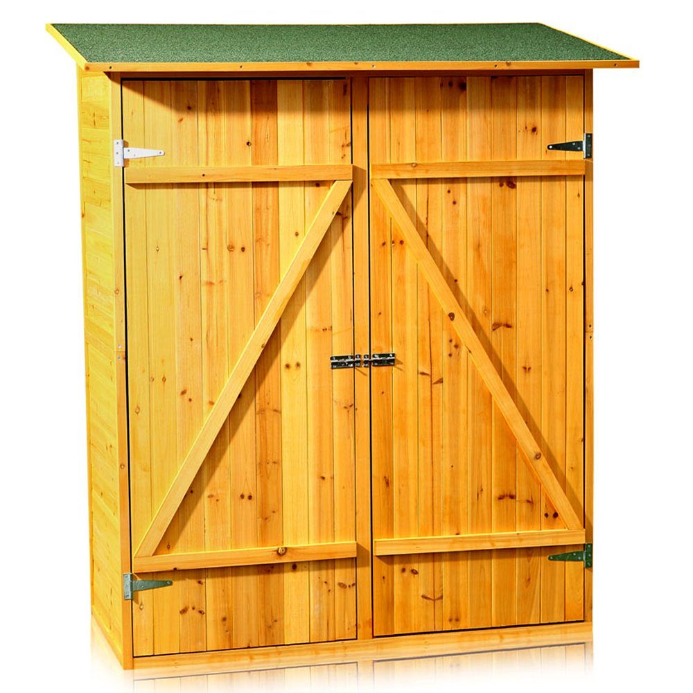 Mucola Gerätehaus Gerätehaus Geräteschuppen Gartenschrank Geräteschrank Holz Gartenhaus, BxT: 140x75 cm, (Stück, Premium-Gartenschrank), Witterungsbeständig