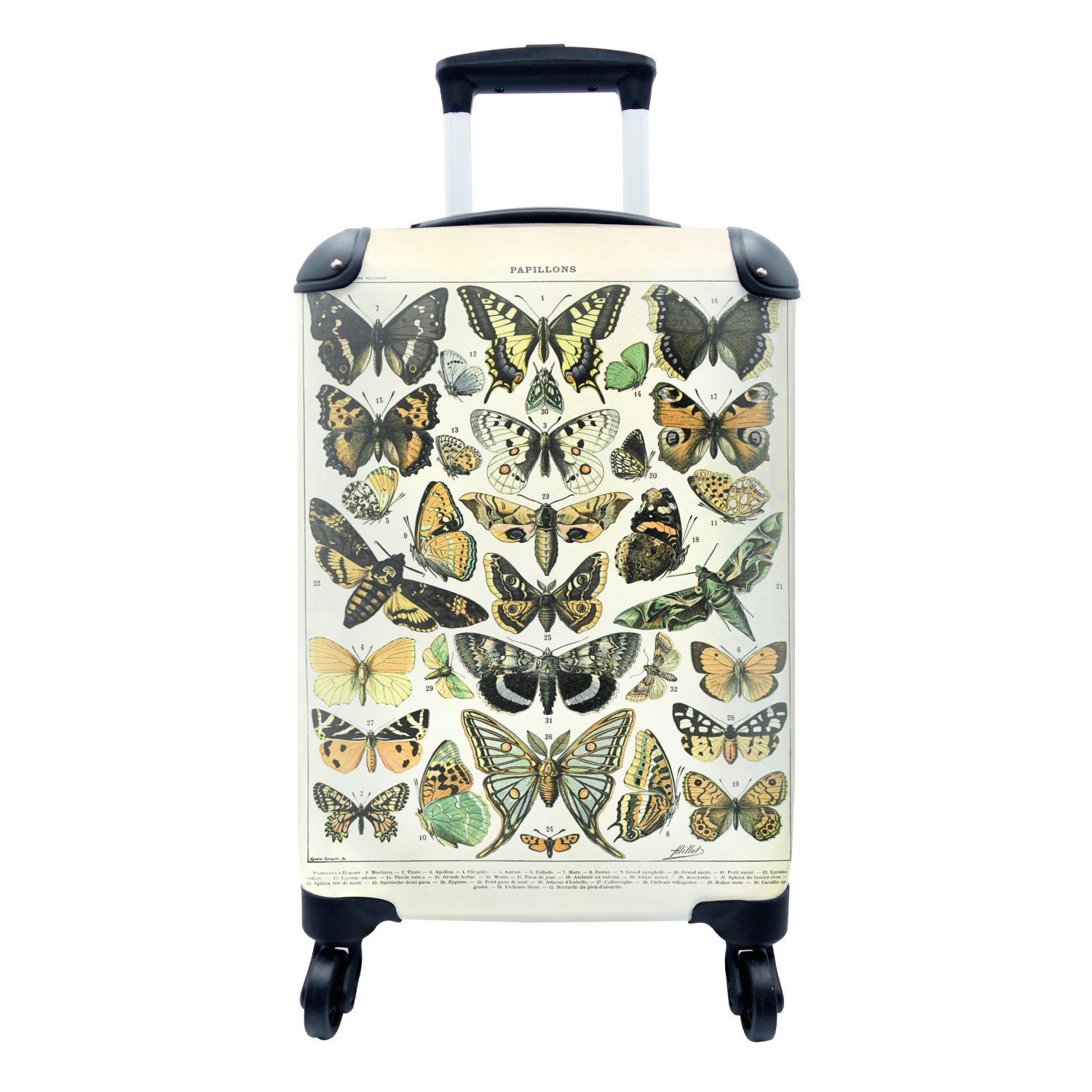 MuchoWow Handgepäckkoffer Schmetterling - Tiere - Insekten, 4 Rollen, Reisetasche mit rollen, Handgepäck für Ferien, Trolley, Reisekoffer