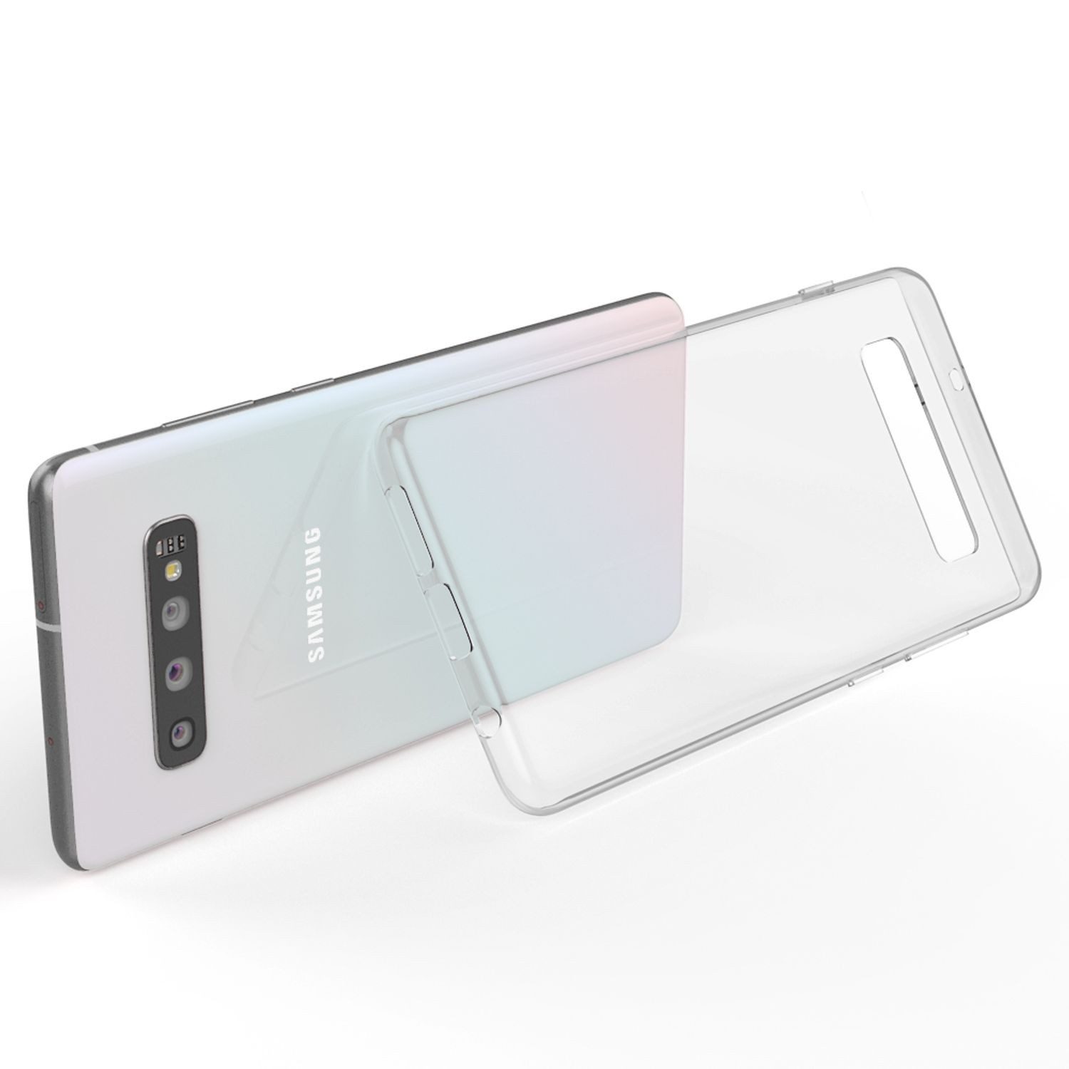 Nalia Smartphone-Hülle Samsung Galaxy S10 15,5 cm (6,1 Zoll), GLAZE Case - Transparentes Silikon, Anti-Watermark & Schlank