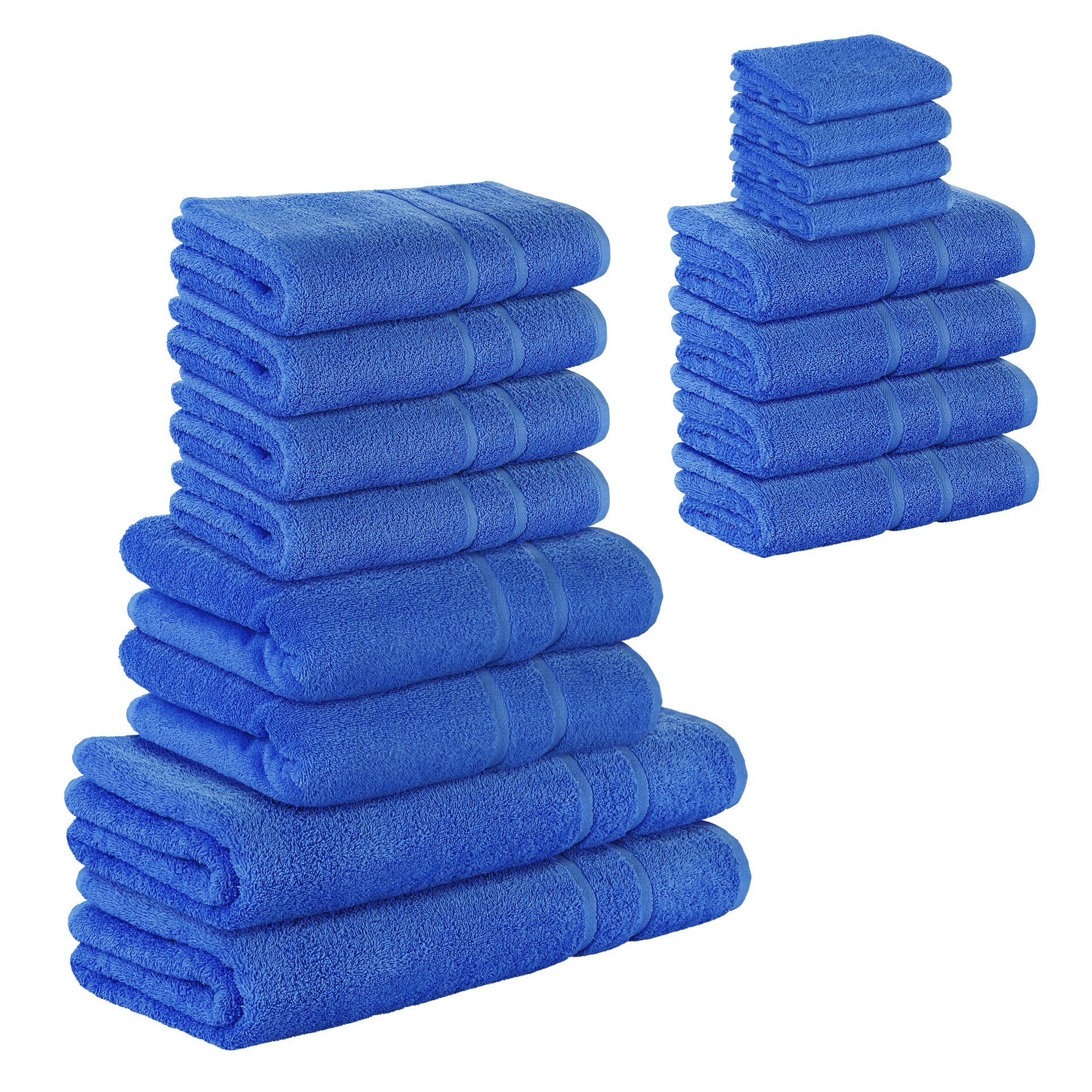 StickandShine als Blau 100% 4x 16er 100% Duschtücher Baumwolle 2x GSM Handtücher Set Saunatücher Handtuch SET Baumwolle Badetücher Farben Gästehandtuch (16 Pack, Handtuch 4x 2x Teilig) verschiedenen 500 in 4x Frottee