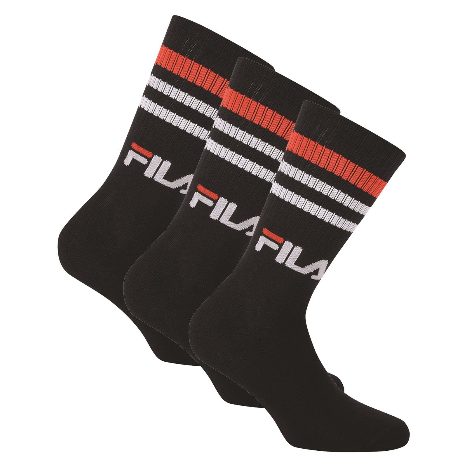 Fila Sportsocken Unisex Socken 3 Paar - Street, Sport, Lifestyle Schwarz | Sportsocken