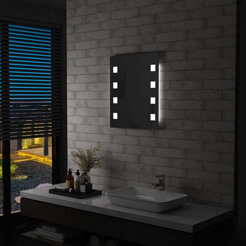 furnicato Wandspiegel Badezimmer-mit LEDs 50x60 cm | Wandspiegel