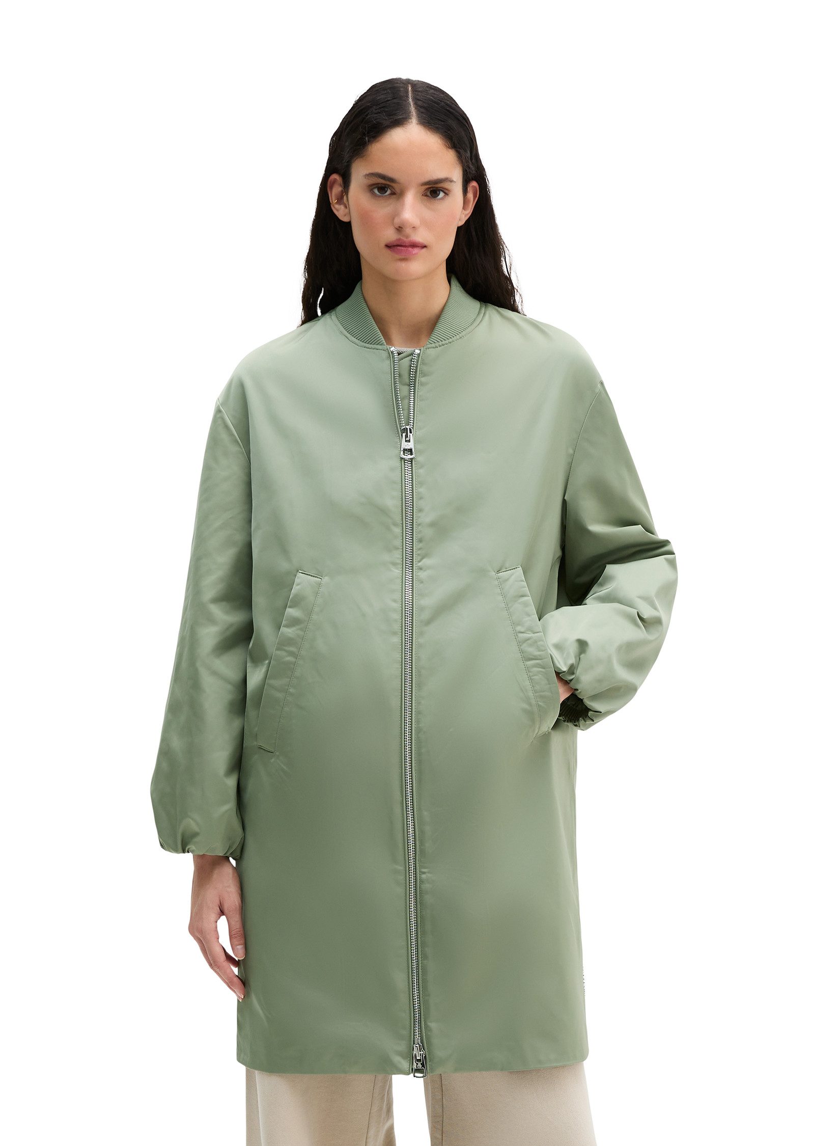 Marc O'Polo Langmantel im Aviator-Stil regular aus recyceltem Polyester-Twi günstig online kaufen
