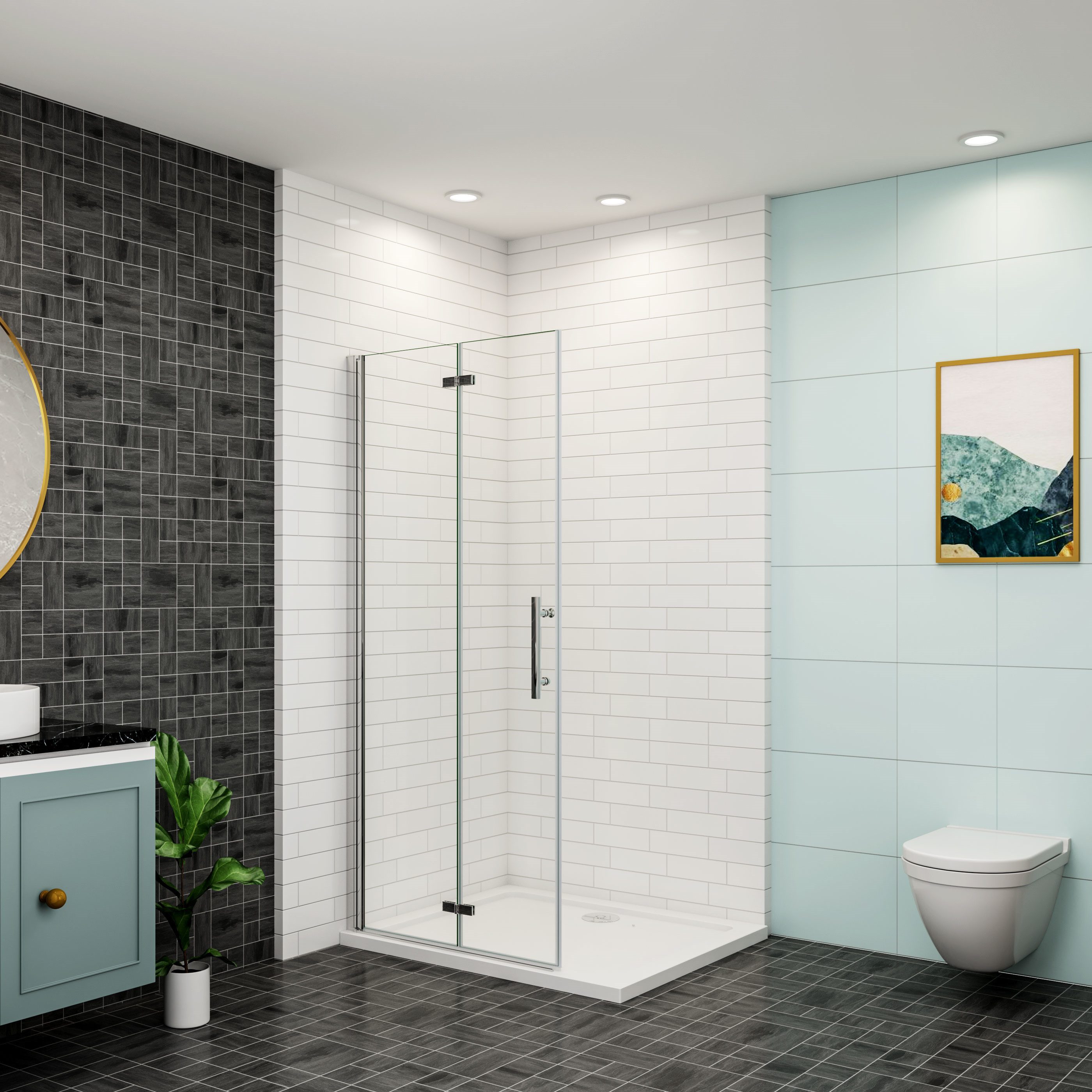 duschspa Dusch-Falttür 195cm Nano Glas Nischentür Dusche Walkin Falttüren D günstig online kaufen