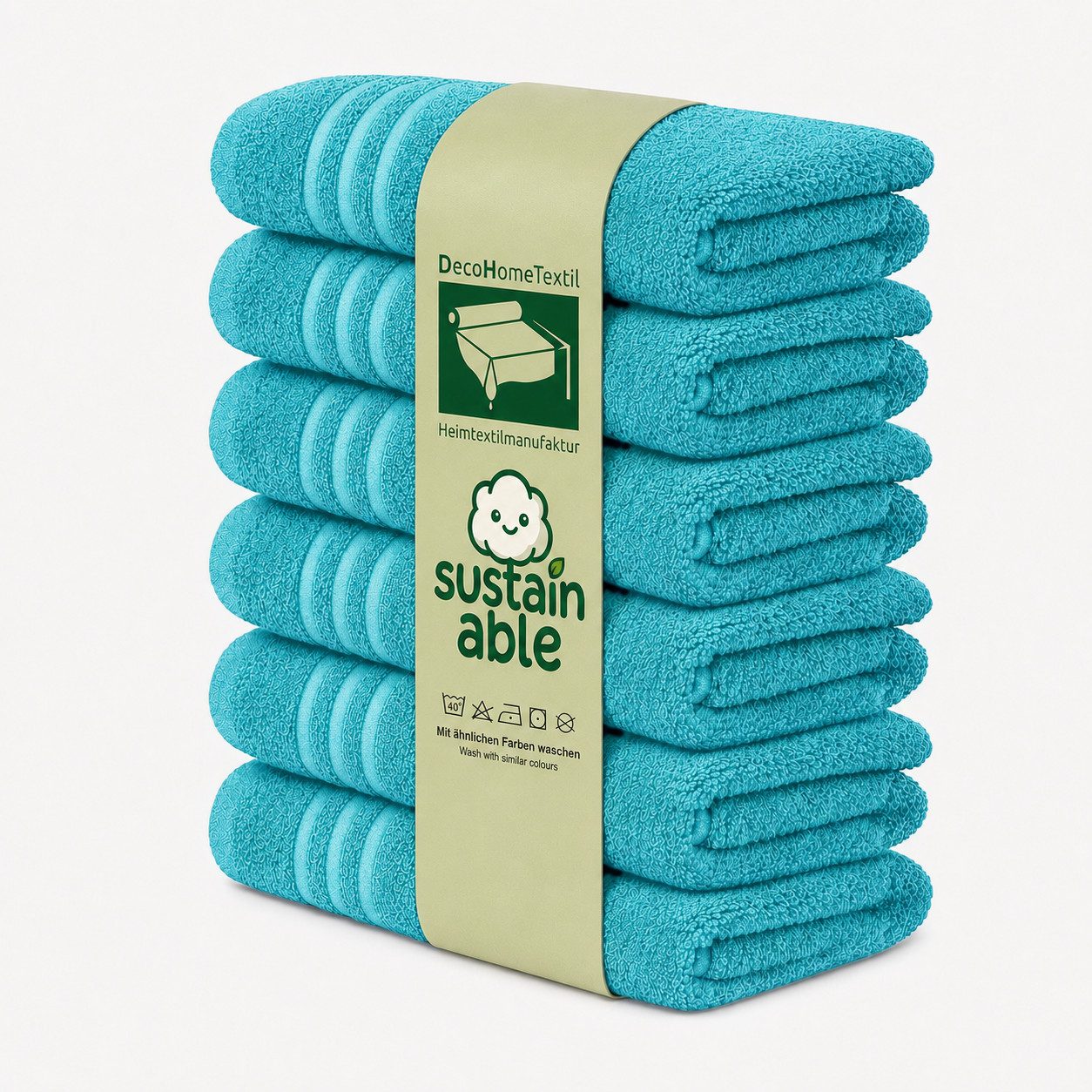 DecoHomeTextil Heimtextilmanufaktur Handtuch Set Eco Frottier Set, sustainable, kuschelweich, saugstark