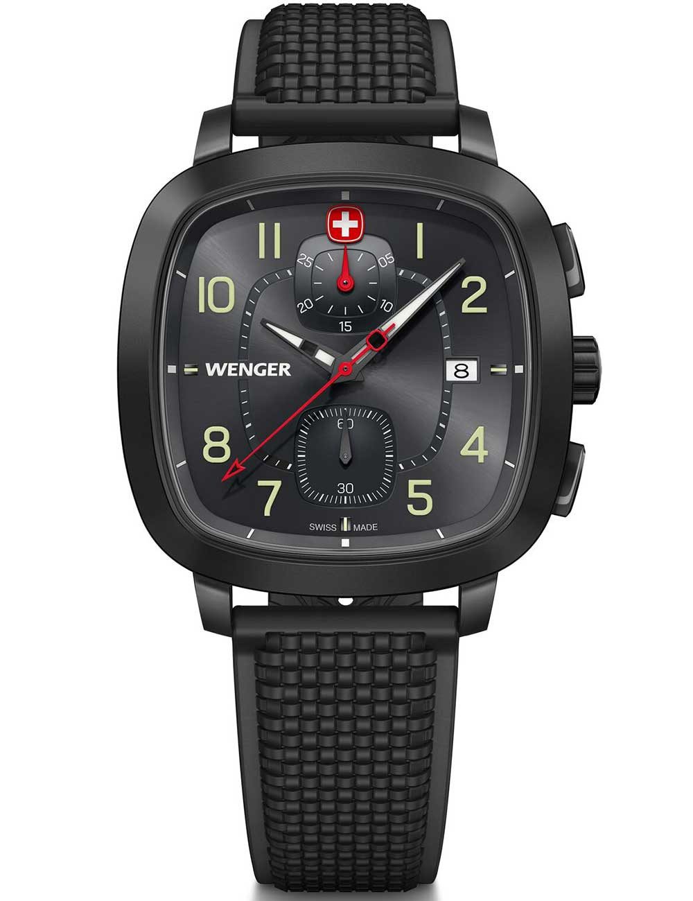 Wenger Quarzuhr Wenger 01.1933.114 Herrenuhr Vintage Sport Chronograph 40mm 5ATM Wenger 01.1933.114 Herrenuhr Vintage Sport Chronograph 40mm 5ATM