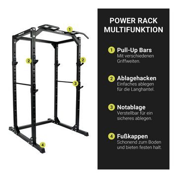 MSports® Kraftstation Power Rack Premium Cage H/B/T - 215x120x140 cm Kraftstation bis 200 kg