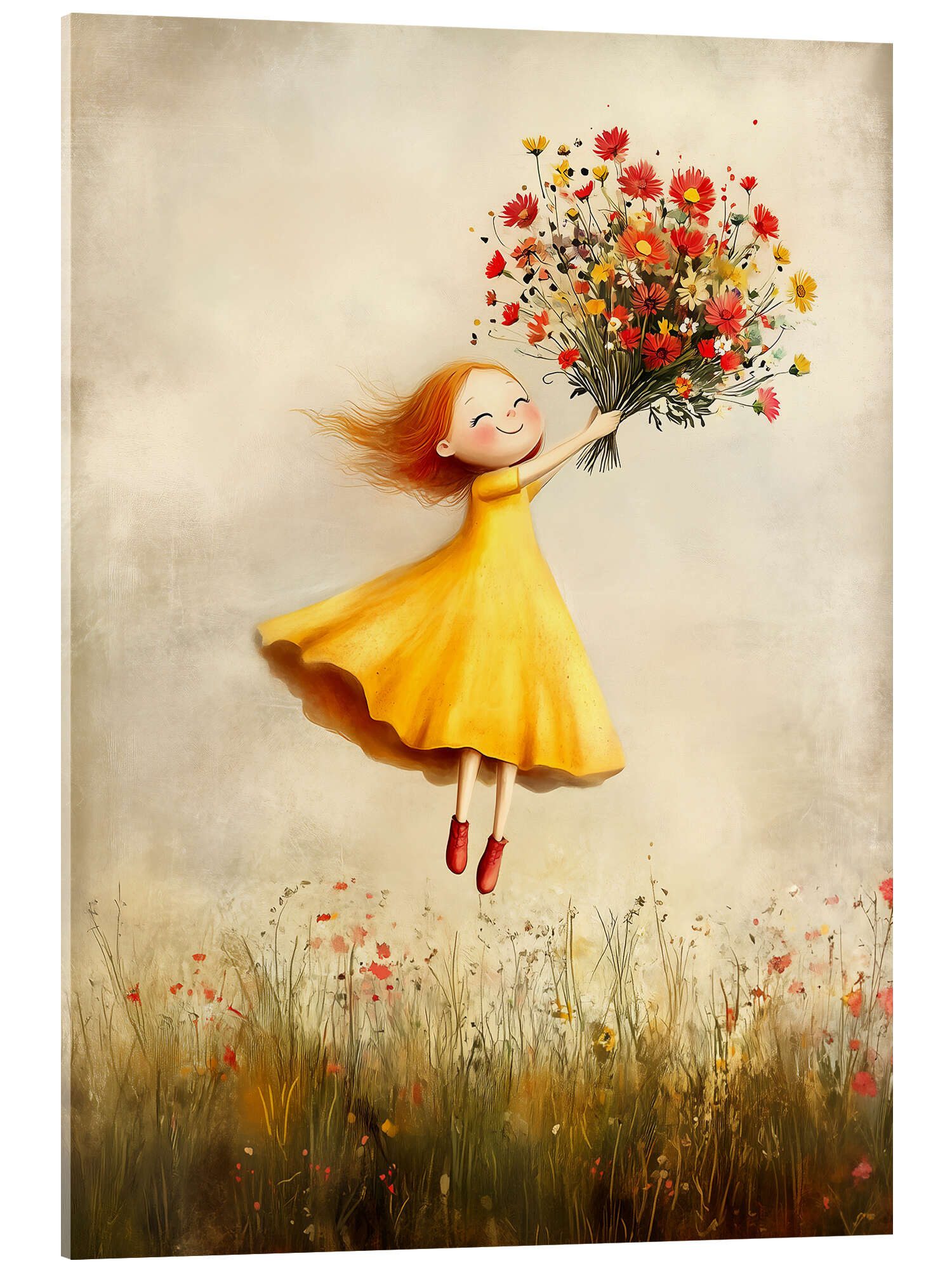Wandbild Blumen im Wind