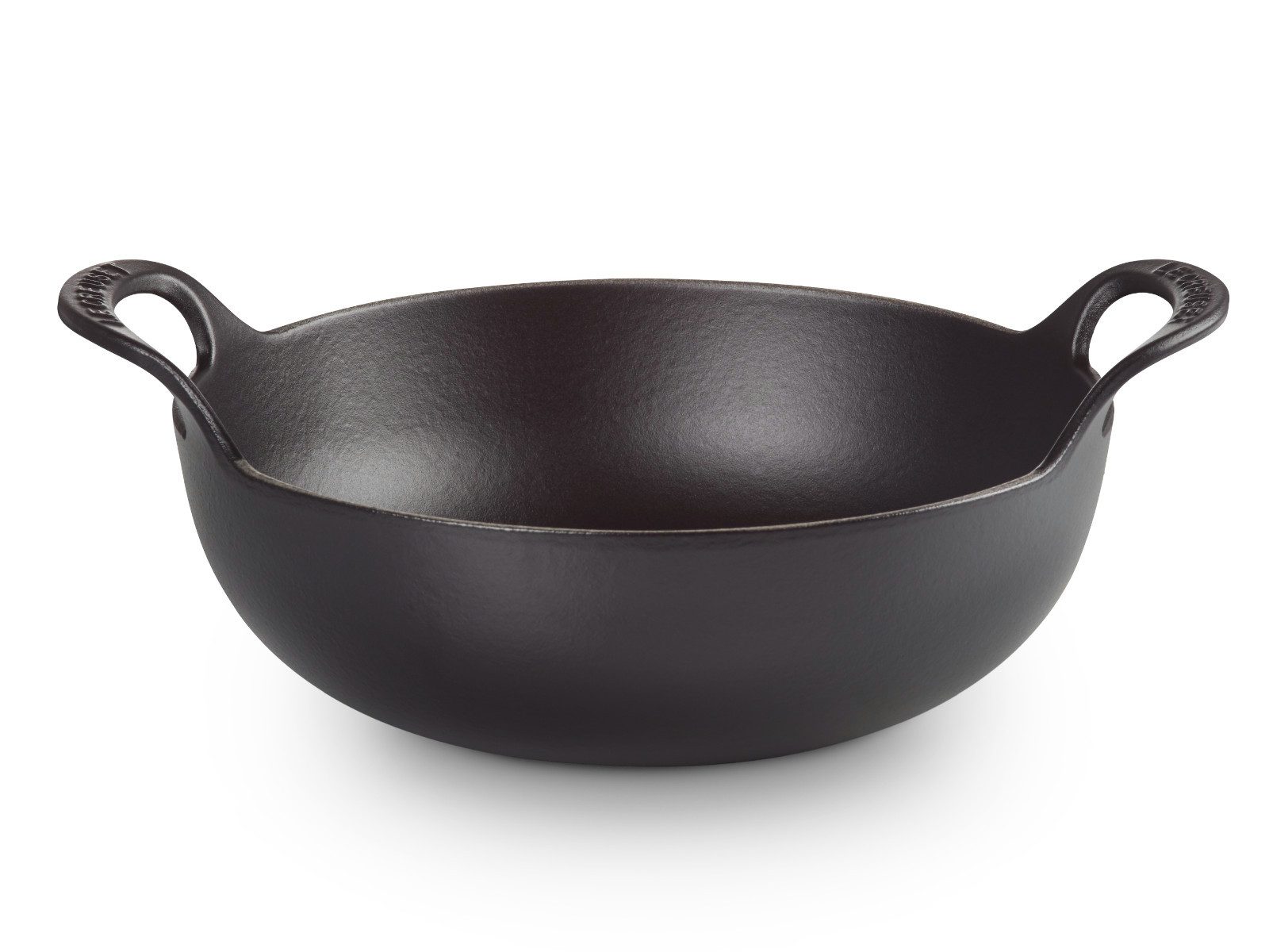 LE CREUSET Kochtopf Balti Dish Tradition rund schwarz matt 24cm, Emailliertes Gusseisen