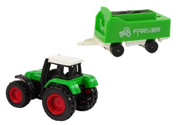 LEAN Toys Spielzeug-Traktor Bauernhofset Traktoranhänger Pferd Landmaschinenfahrzeug Spielzeug