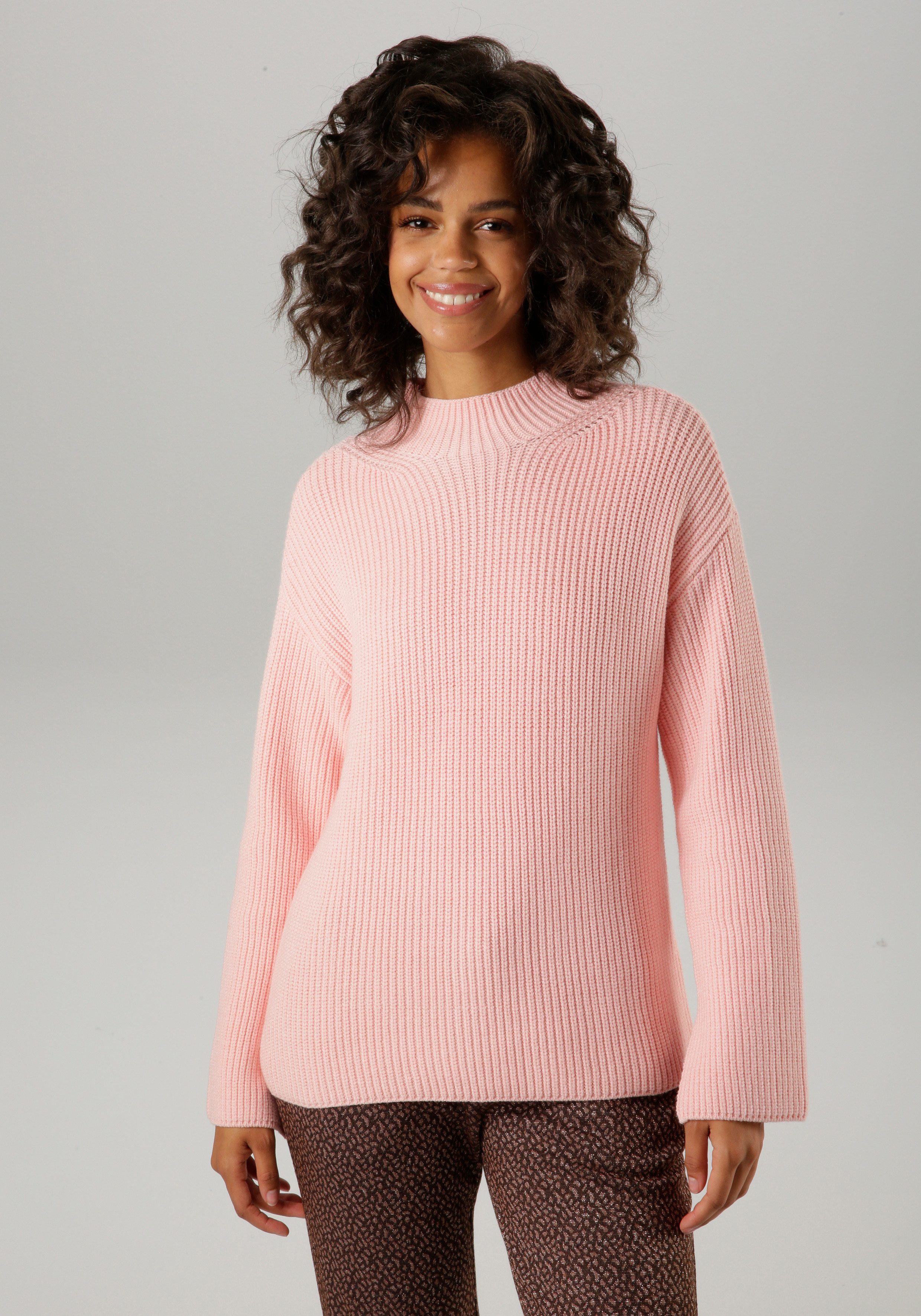 Aniston CASUAL Strickpullover mit Stehkragen günstig online kaufen