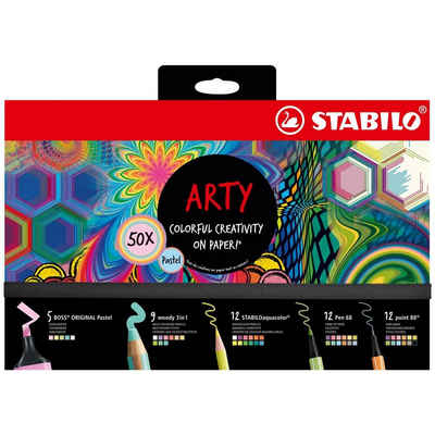 STABILO Aquarellstifte STABILO ARTY Creative Set Pastell - Boss + woody + Pen 68 + point 88