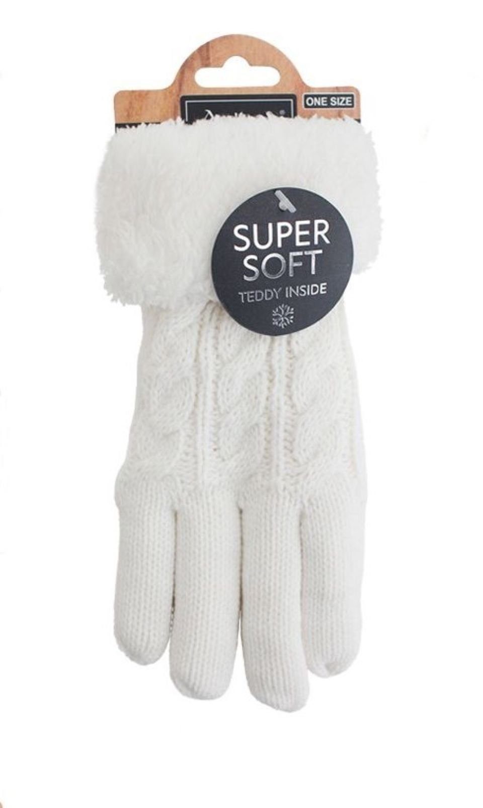 Strickhandschuhe Gefütterte Strickhandschuhe » Teddy Winterhandschuhe mit Strickmuster