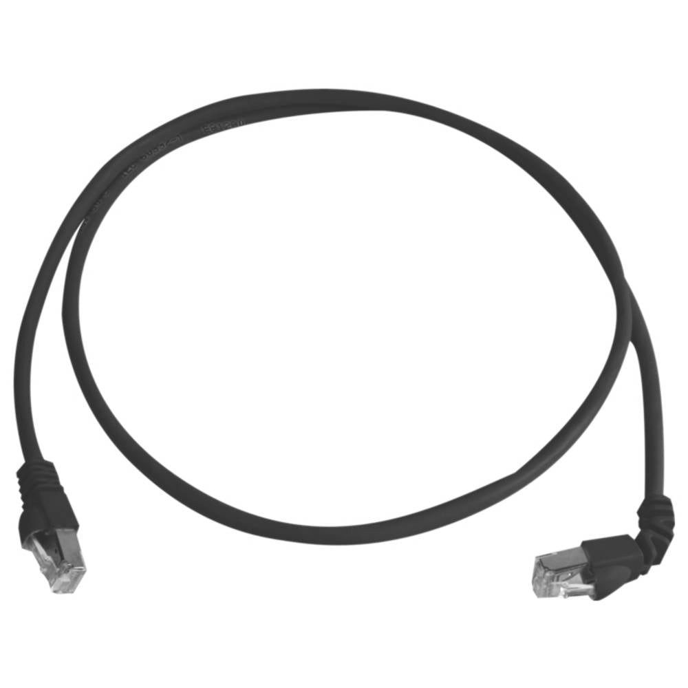 Telegärtner RJ45 Netzwerkkabel, Patchkabel CAT 6a S/FTP 1.0 m Schwarz Flammwidrig, LAN-Kabel