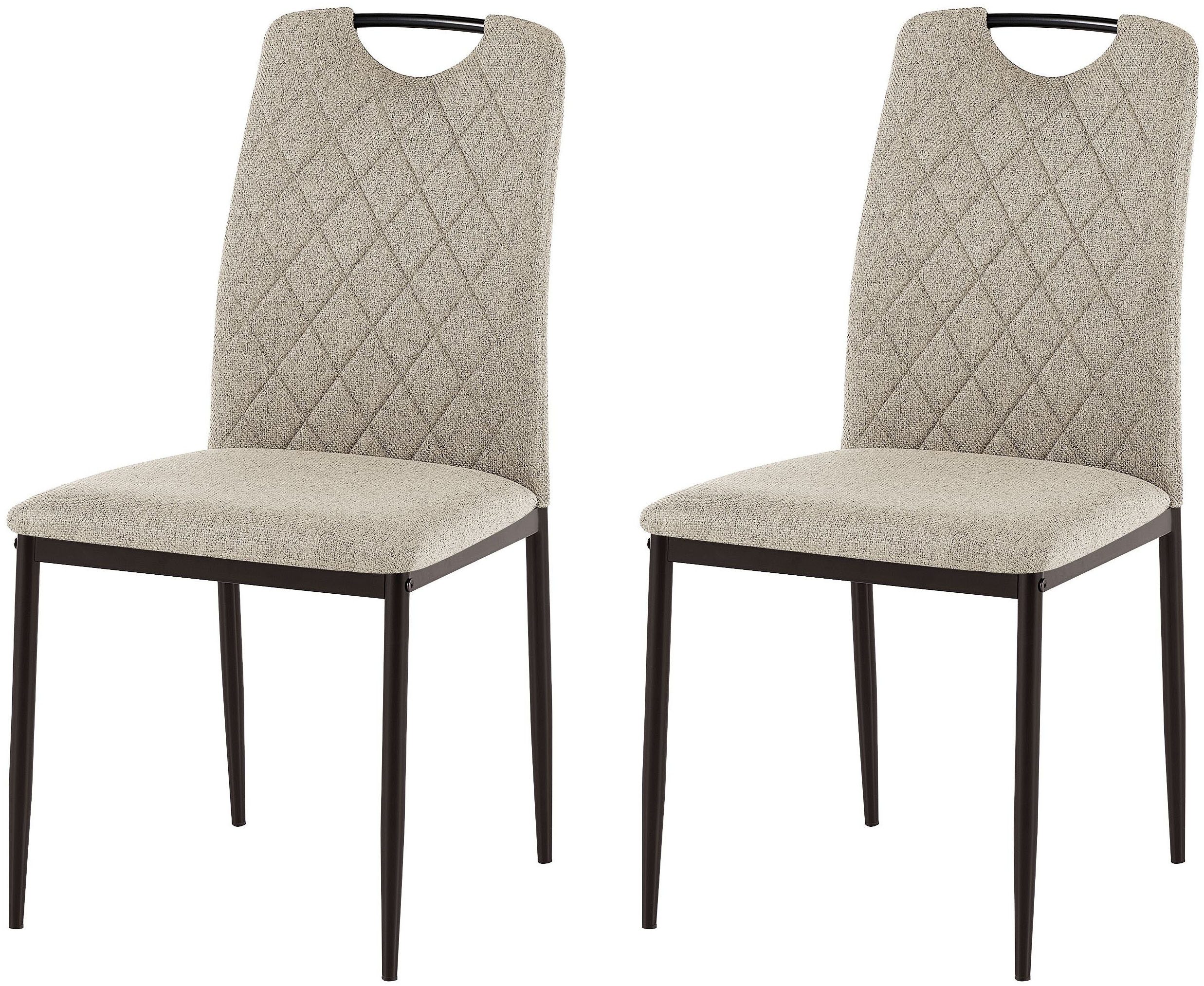 OTTO home Esszimmerstuhl Rom (Set, 2 St), bequemer Stuhl mit hochwertigem Stoffbezug und Griff im Rücken