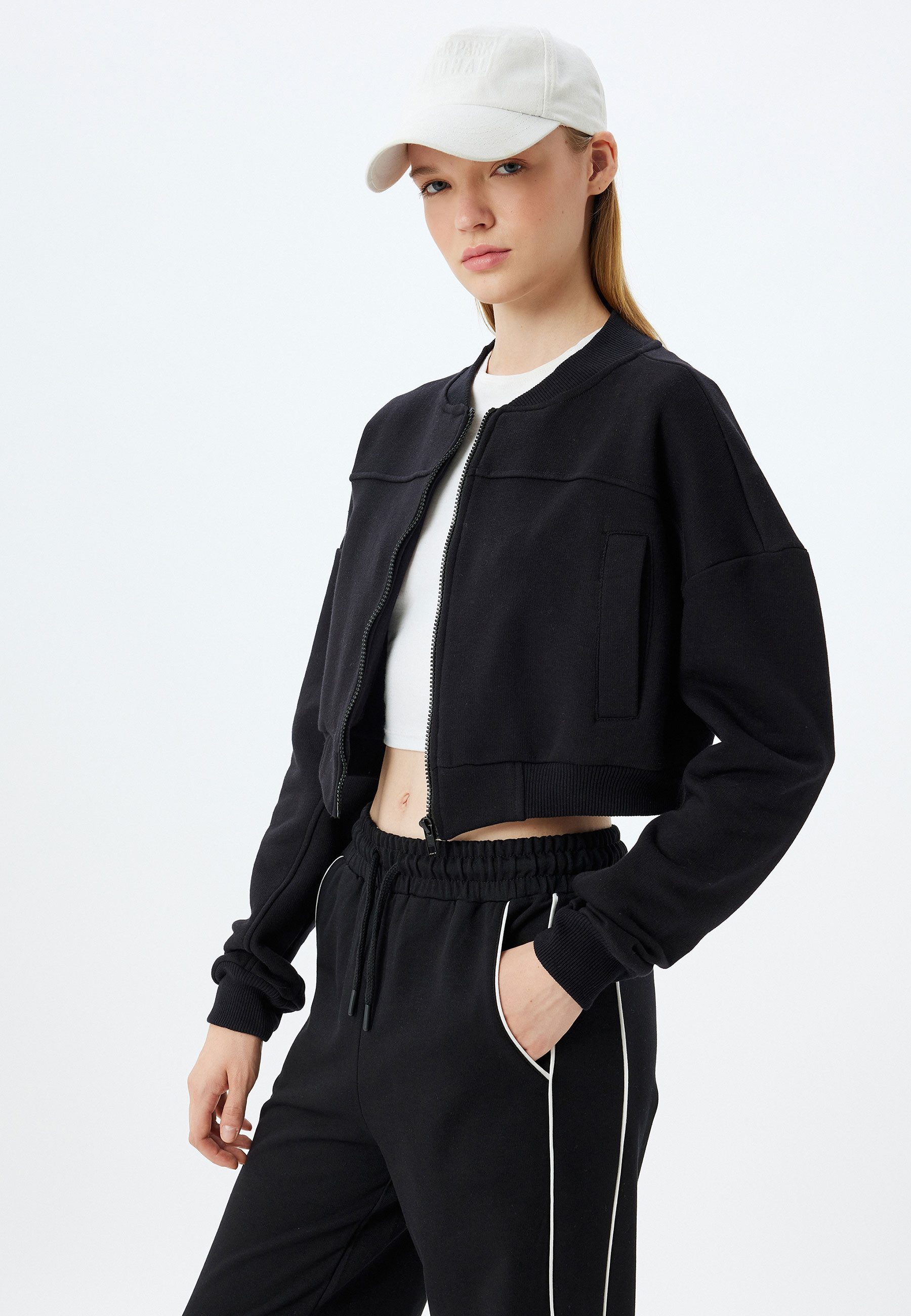 Koton Sweatshirt Vollreißverschluss Patchwork