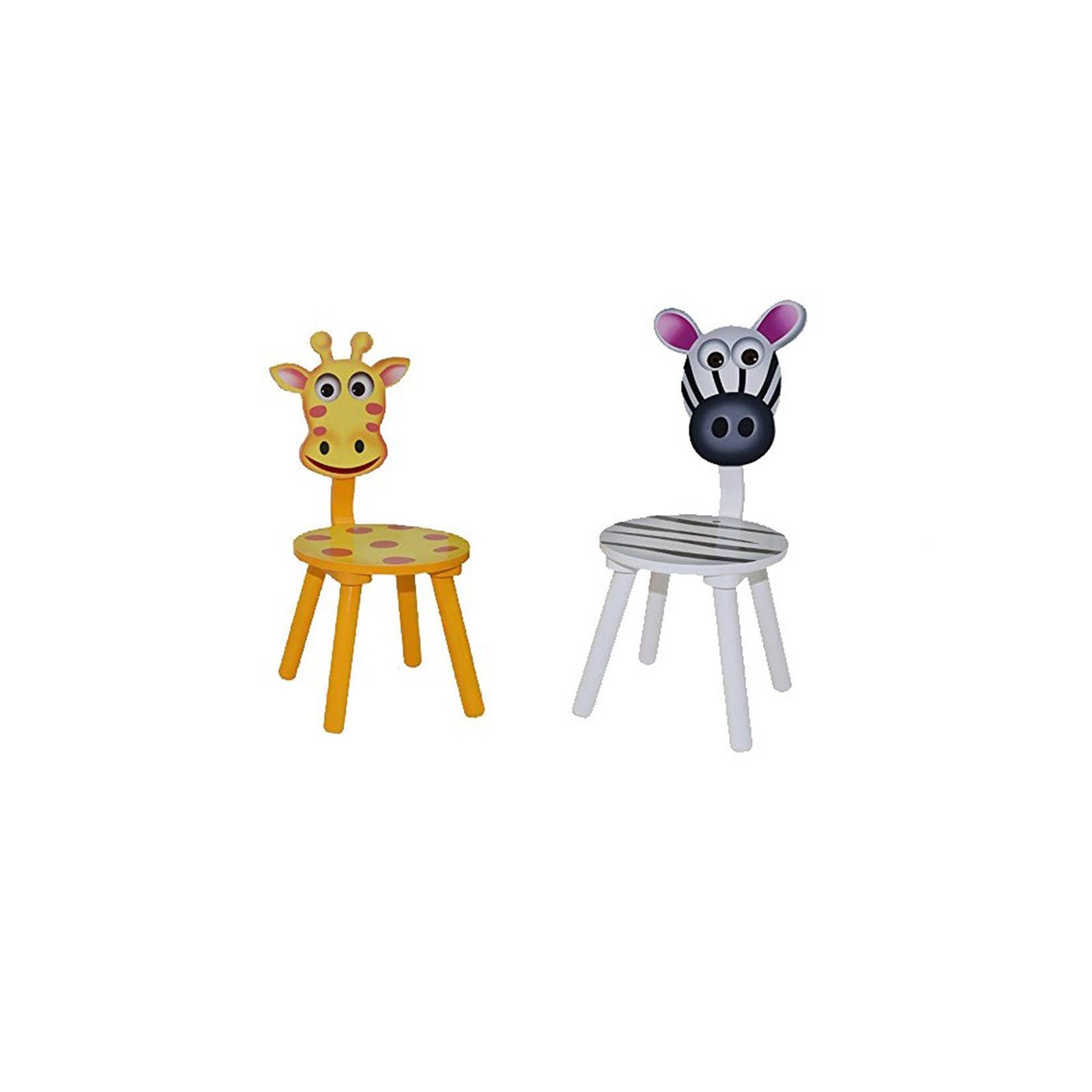 HTI-Line children's seating and dining set Zebra (3-piece set, 1 table and 2 chairs), children's chair, children's table, children's furniture