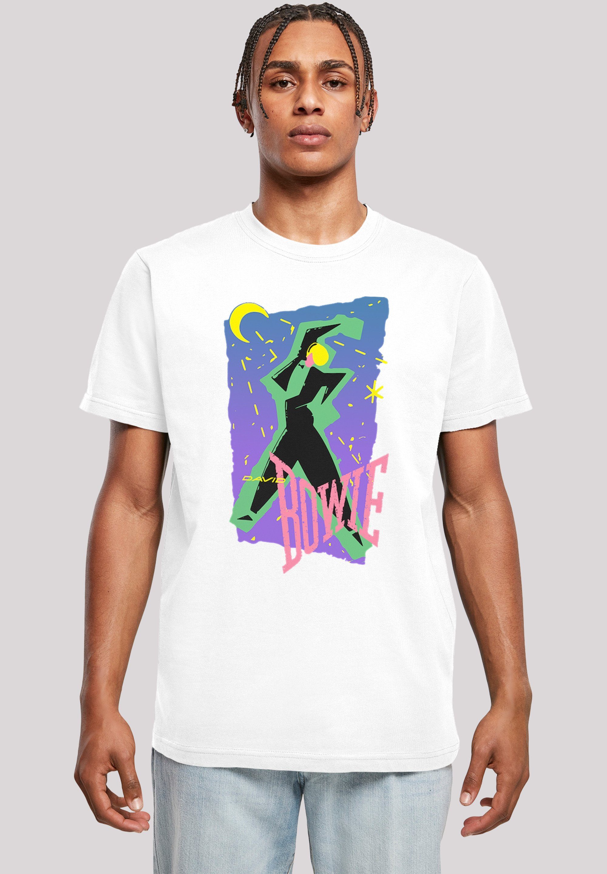 F4NT4STIC Moonlight mit hohem weicher T-Shirt Bowie Baumwollstoff Tragekomfort Print, David Dance Sehr