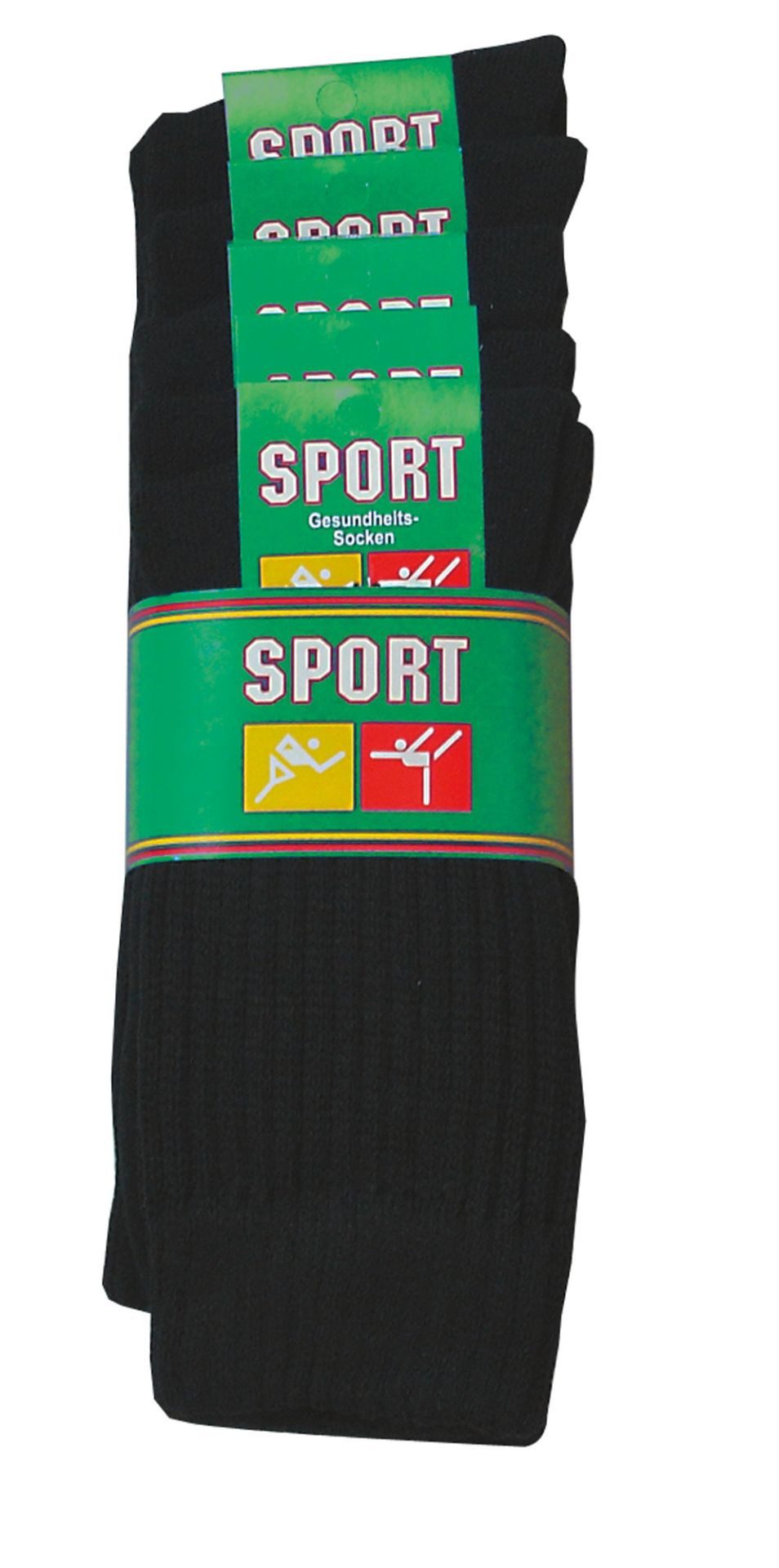 Wowerat Sportsocken 5 Paar Sport Gesundheitssocken mit Komfortbund Tennissocken schwarz (5 Paar)