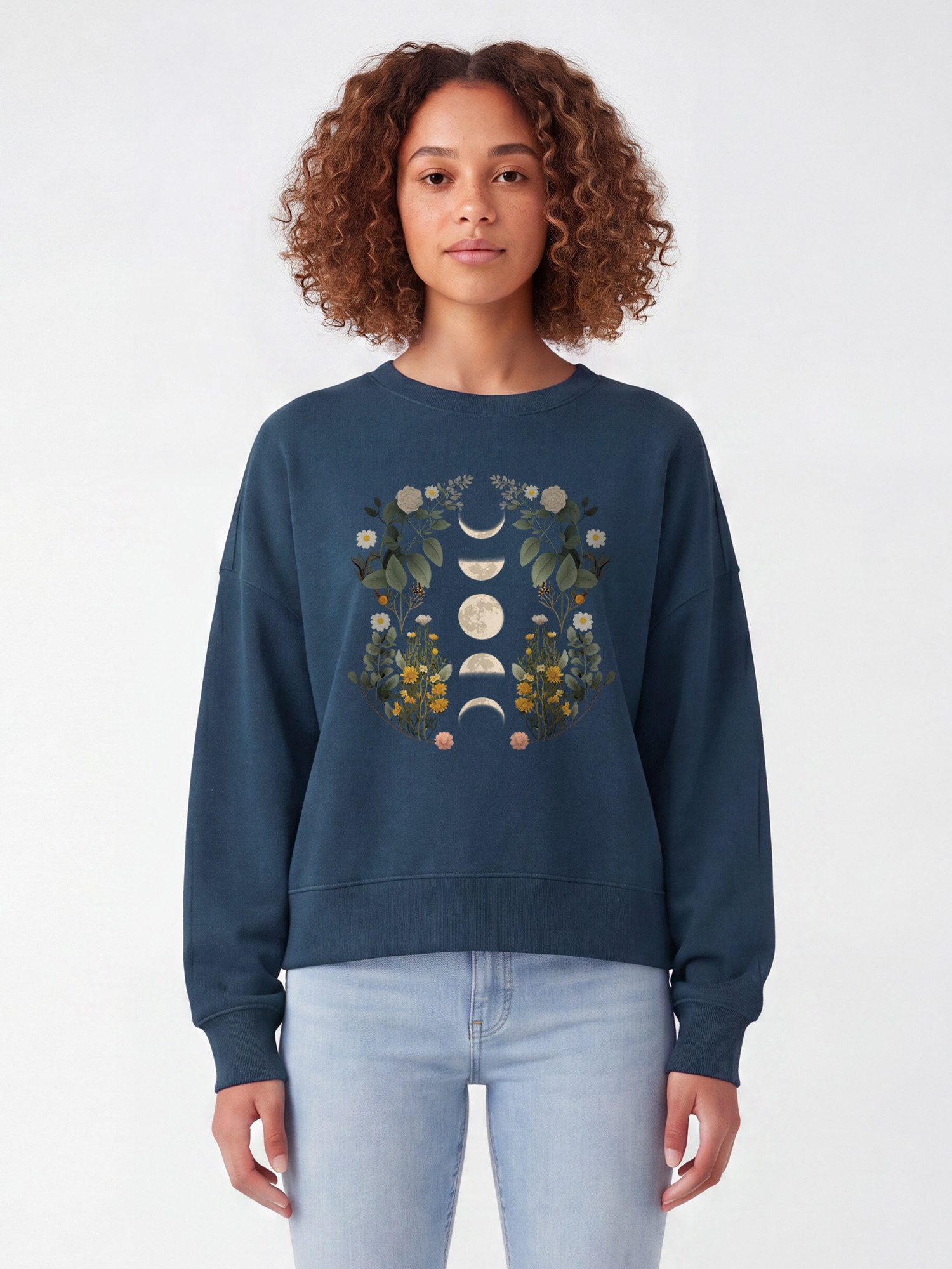 wat? Apparel Sweatshirt Moonphases & Flowers