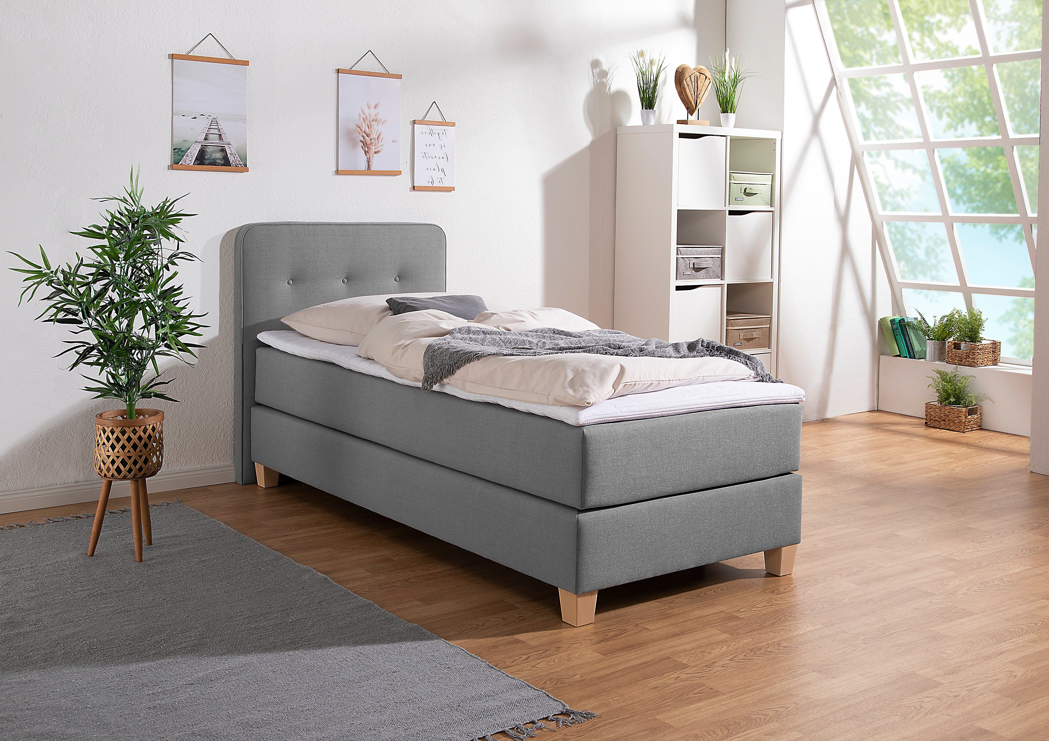 Home affaire Boxspringbett Fargo, inkl. Topper, günstig online kaufen