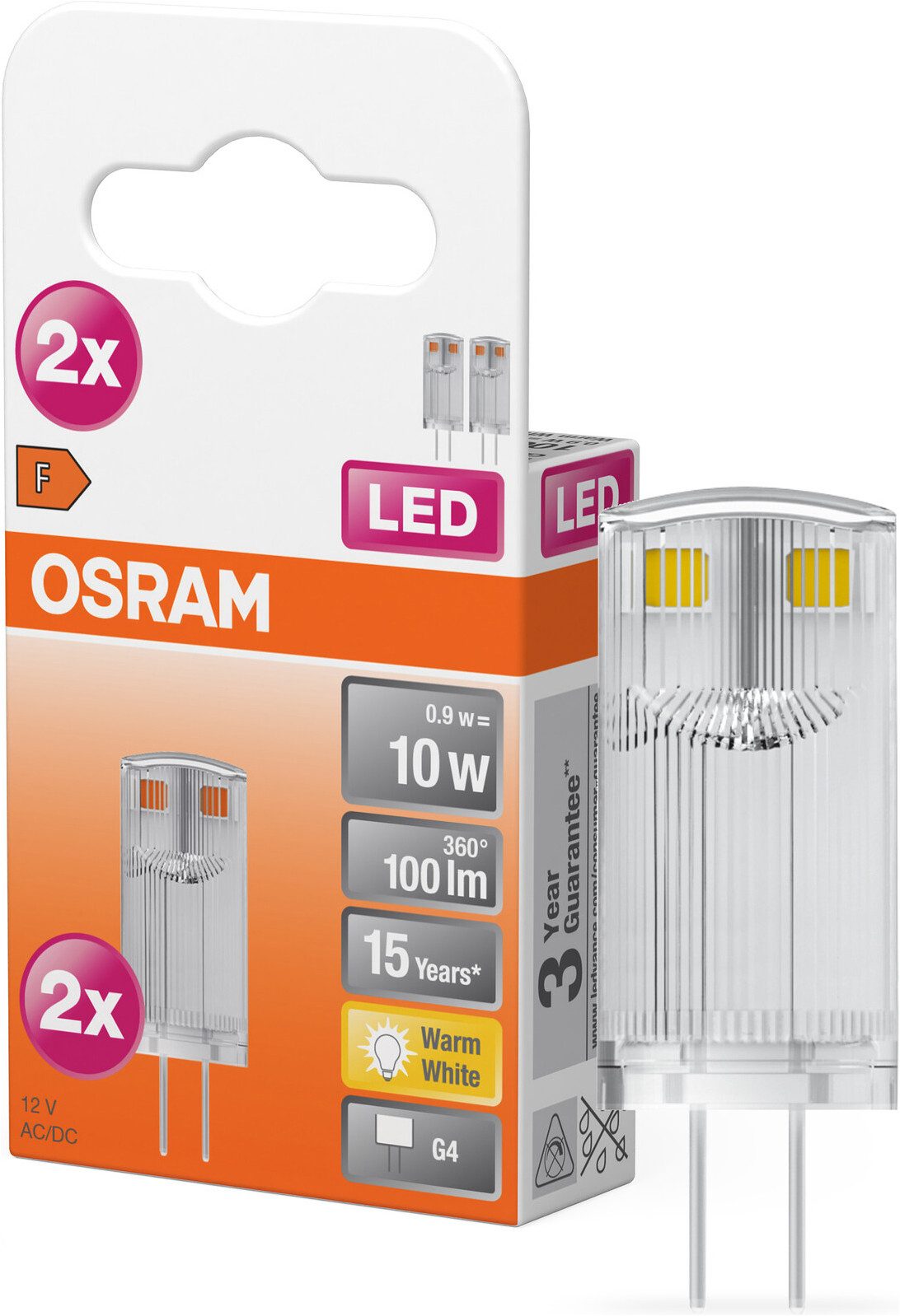 Osram LED-Leuchtmittel LED PIN Lampe, G4, 2 St., Warmweiß
