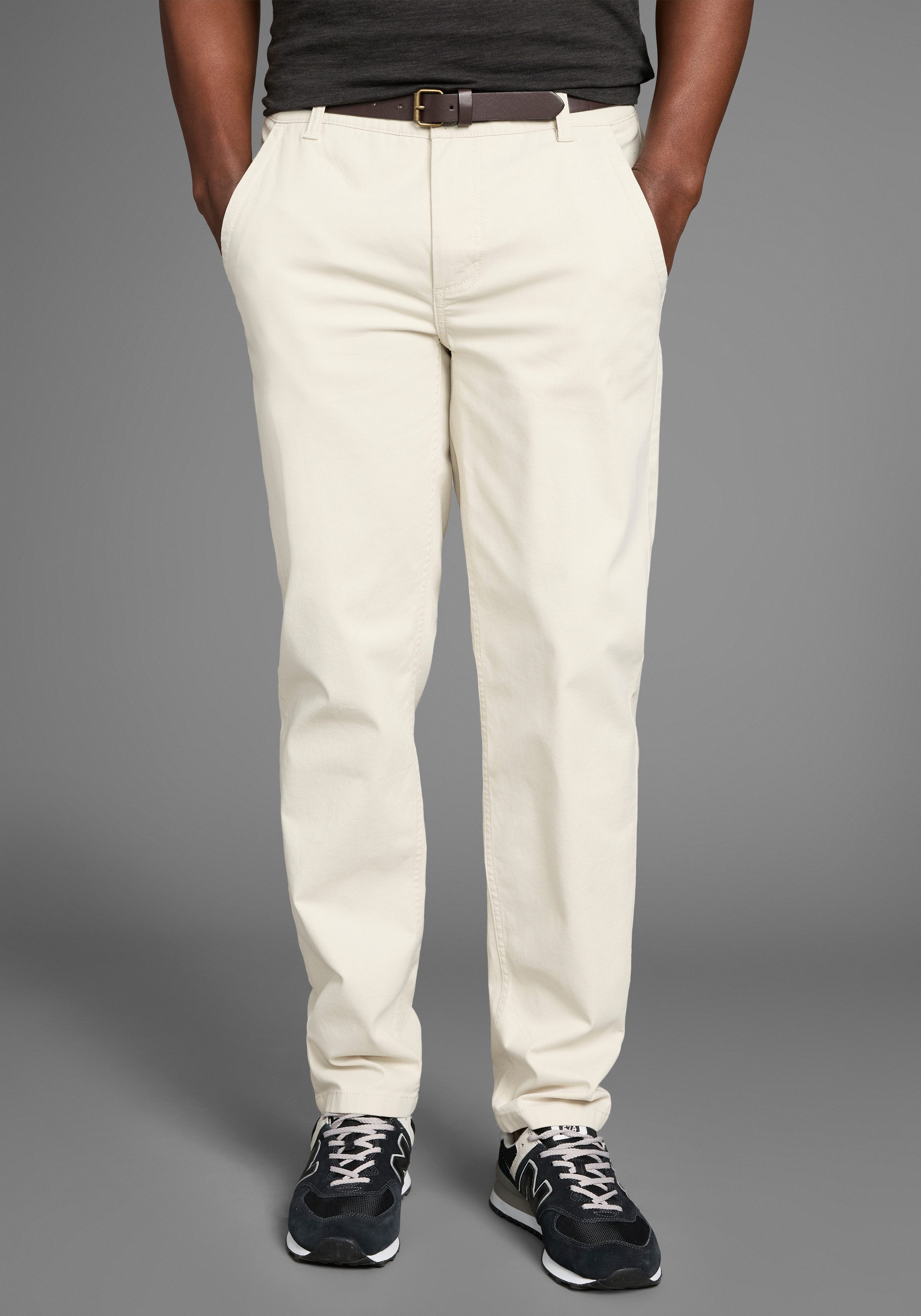 Bruno Banani Chinohose (Set, mit abnehmbarem Gürtel)