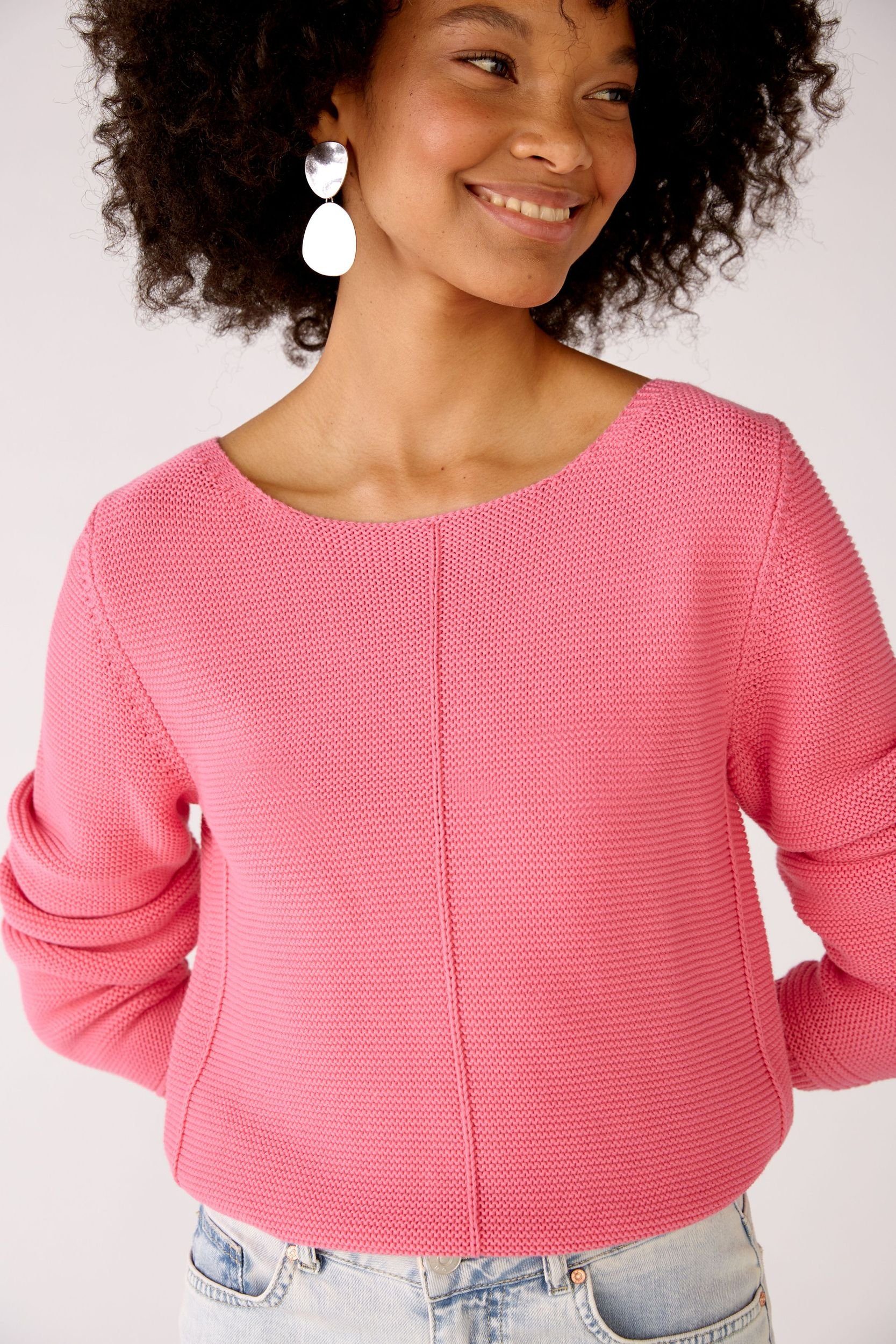 Oui Kapuzenpullover Strickpullover in 100% Bio-Baumwolle