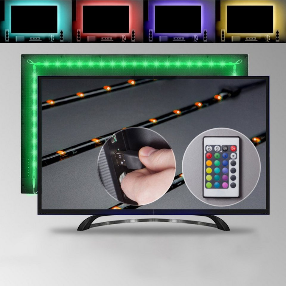 2M RGB Hintergrundbeleuchtung für 40-60 Zoll TV USB LED Streifen Lichtleiste N22
