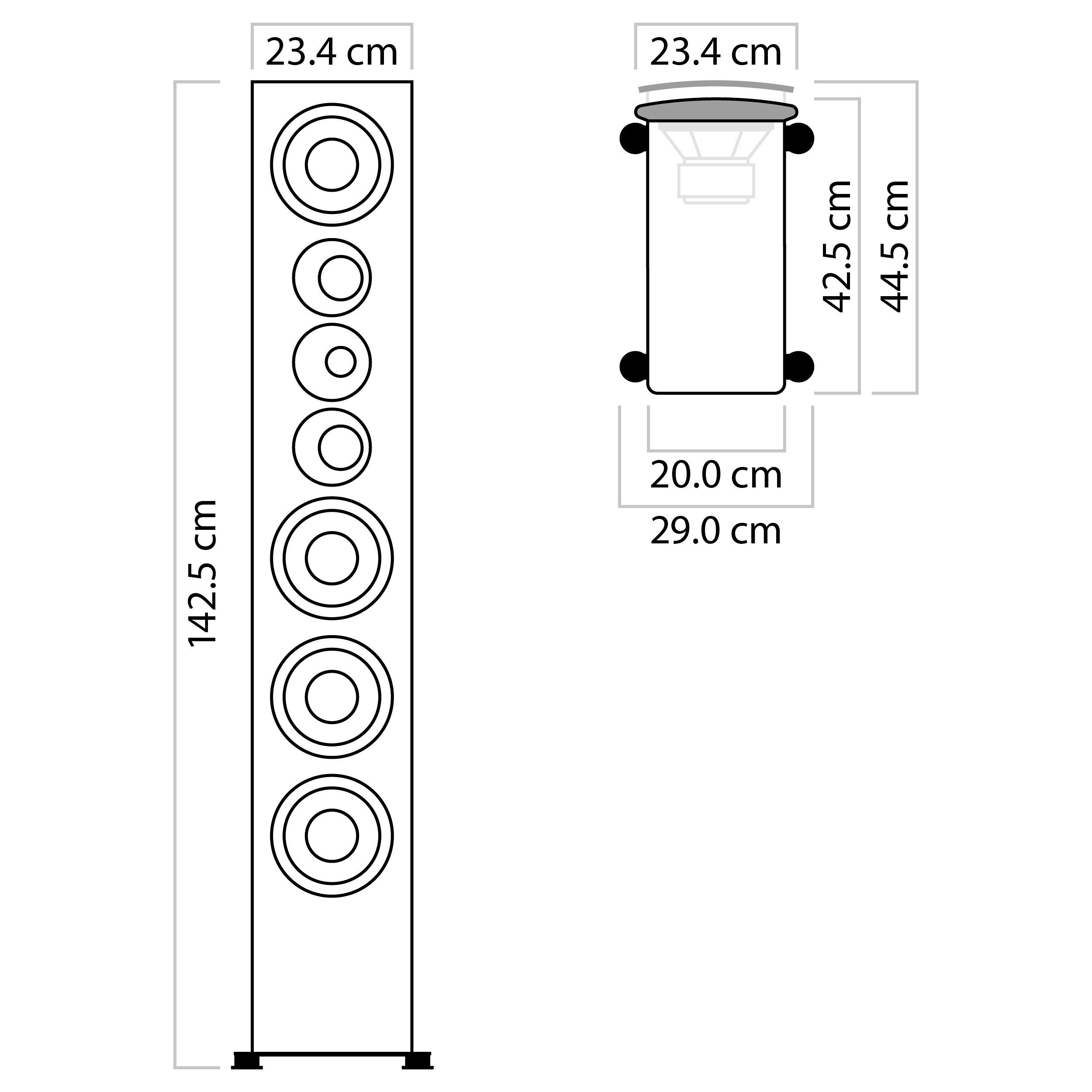 Rubinrot (600 nuVero Nubert Stand-Lautsprecher 140 W)