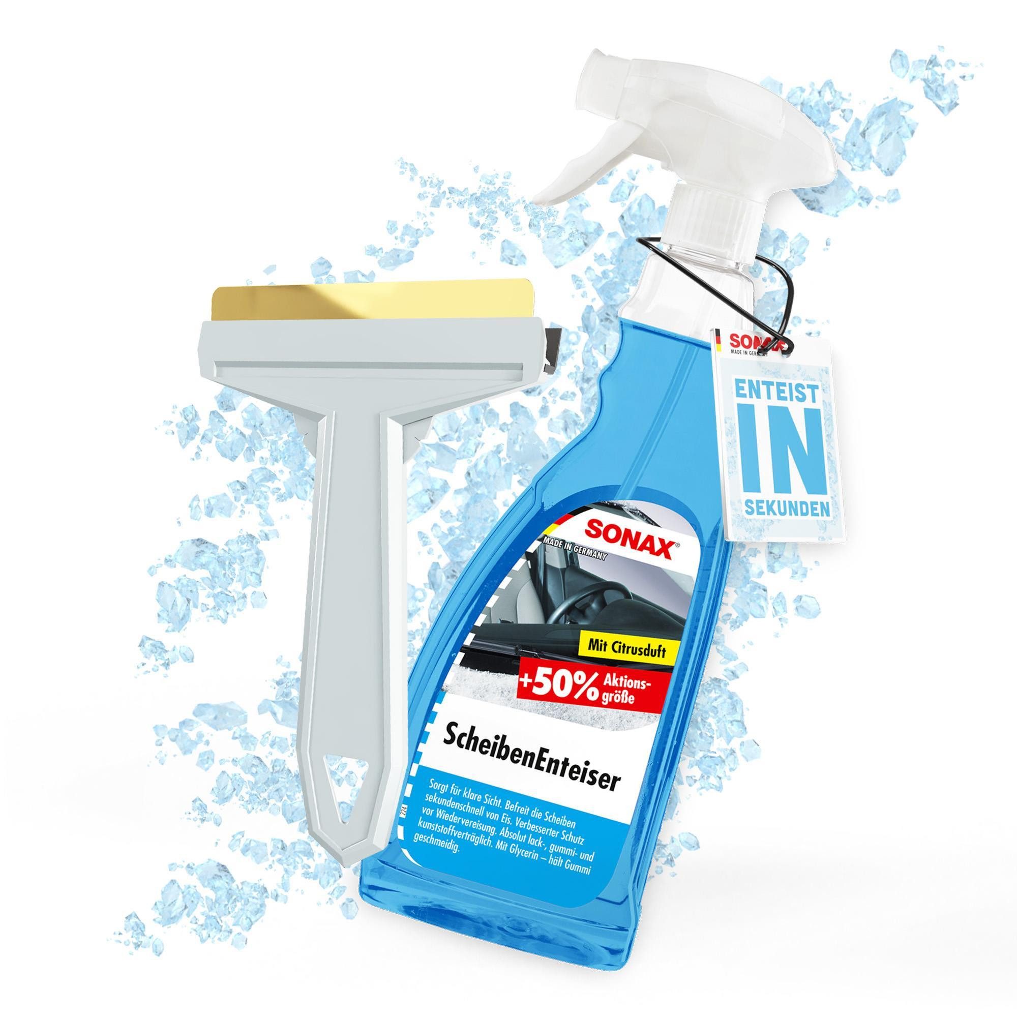 autopflege Scheibenfrostschutz Sonax Enteiser + Murska Eiskratzer, 1x Enteiser Spray 1x Schaber