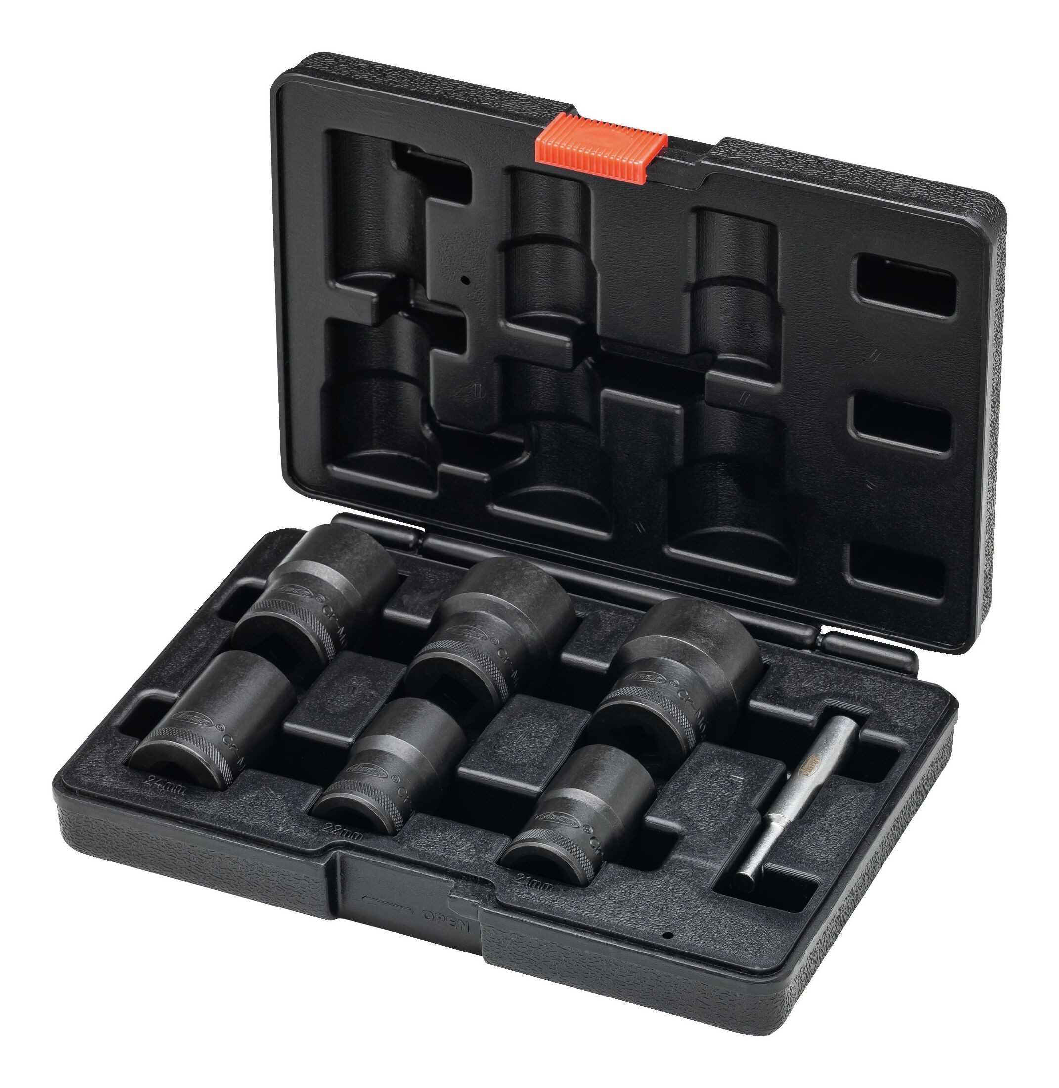 VIGOR Schraubendreher, (7 St), Satz spiralgenutet 1/2" mit Austreiber 21-32 mm im Koffer