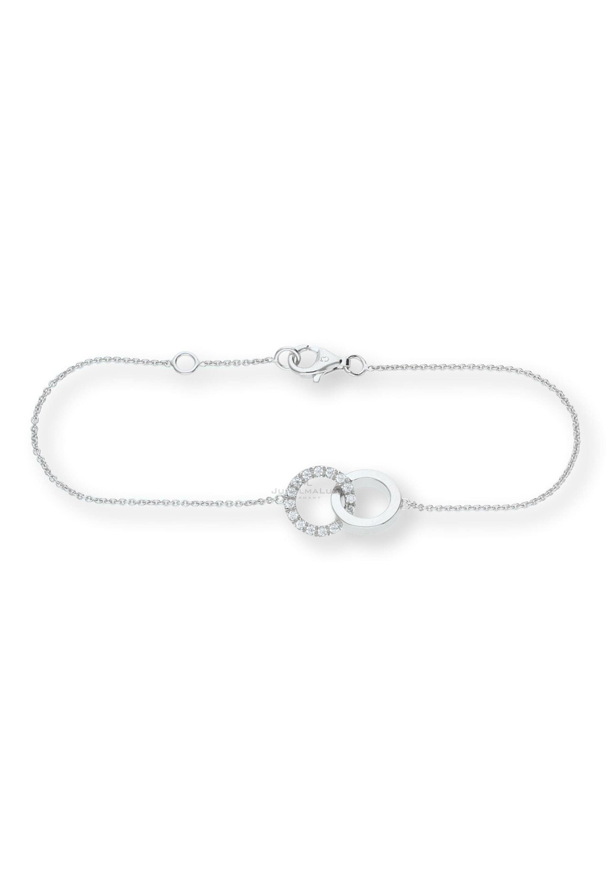 JuwelmaLux Silberarmband Armband Silber zwei Kreise mit Zirkonia (1-tlg), Damen Armband Silber 925/000, inkl. Schmuckschachtel