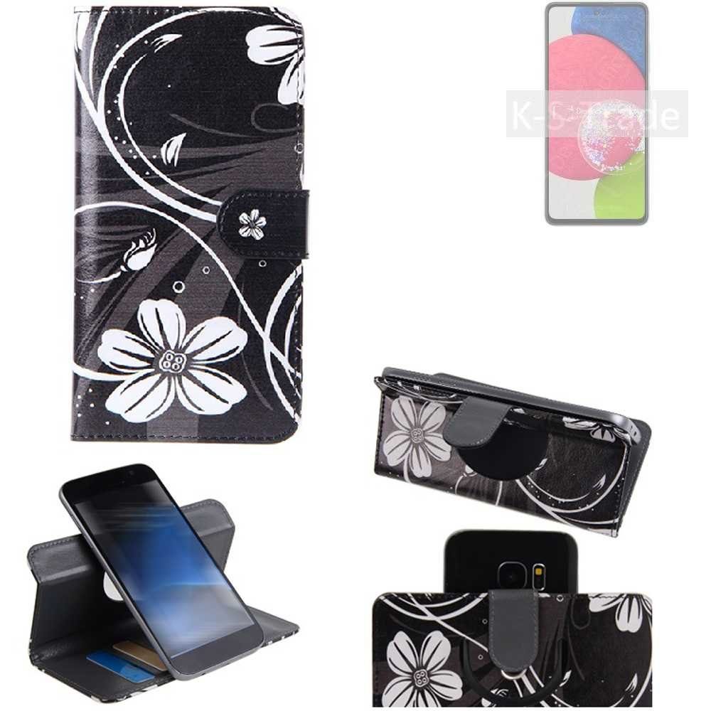 K-S-Trade Handyhülle für Samsung Galaxy A52s 5G, Schutzhülle Handyhülle Hülle 360° Wallet Case ''Flowers''