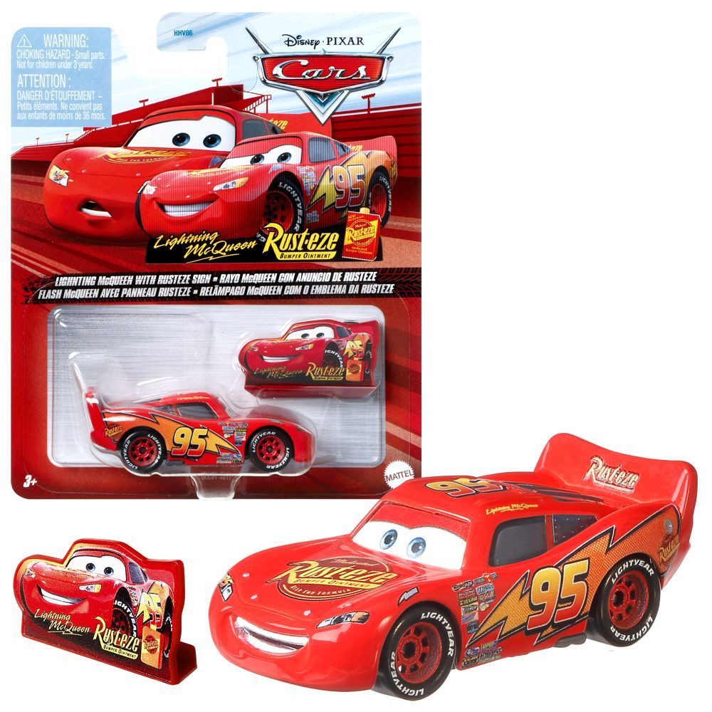 Disney Cars Spielzeug-Rennwagen Lightning mit Sign GCC81 Disney Cars Cast 1:55 Mattel Fahrzeuge