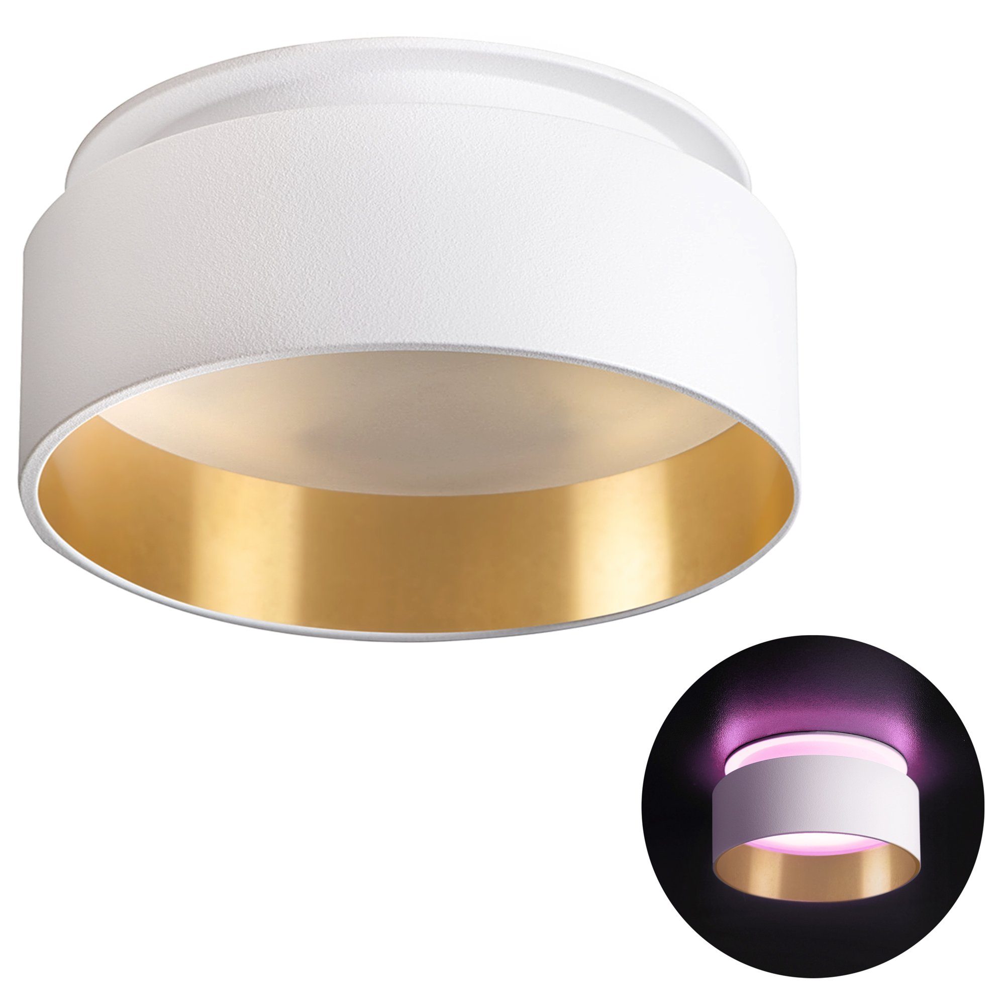 Sudara RGB+ gold indirektes LED, Aufbauleuchte WiFi LED Einbaustrahler RGB Licht weiss SSC-LUXon