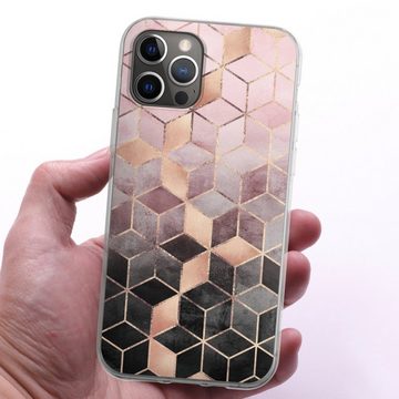 DeinDesign Handyhülle Würfel Elisabeth Fredriksson Gold & Kupfer, Apple iPhone 12 Pro Silikon Hülle Bumper Case Handy Schutzhülle