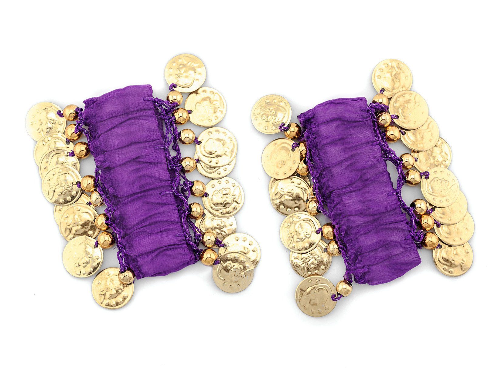 MyBeautyworld24 Armband Belly Dance Handkette (Paar) Fasching Armbänder lila