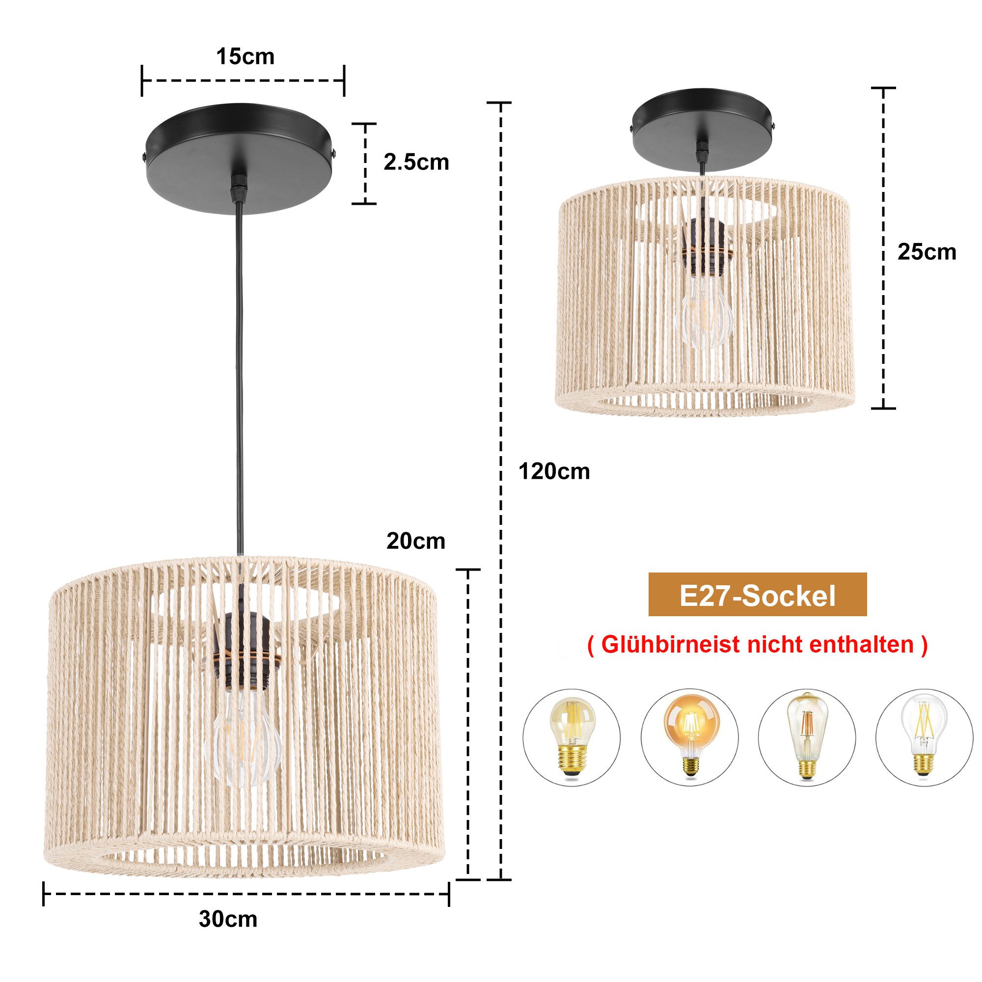Zedelmaier Pendelleuchte Hängelampe hängend Deckenlampe, ohne Leuchtmittel, ohne Leuchtmittel, für Esszimmer Wohnzimmer Schlafzimmer – Bild 5 von 5