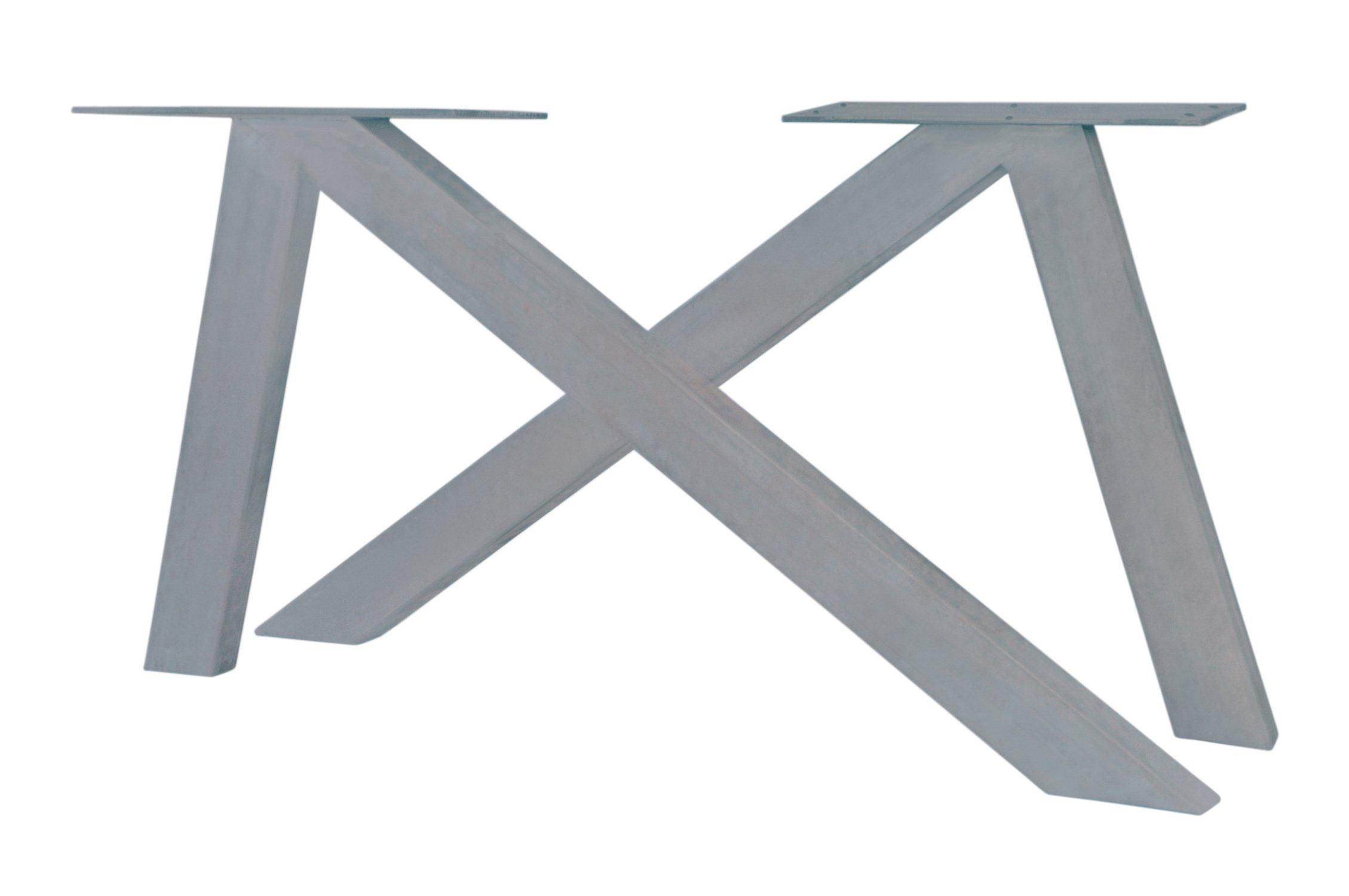 TPFLiving Tischgestell Remus - Tischplattenträger aus antiksilbernem Stahl produziert (für Platten von 160 bis 240 cm - antiksilber, Tischplattenträger, Tischuntergestell, Untergestell, Tischbeine), Produktlinie: ROMA - Breite: 136 cm, Höhe: 72 cm, Tiefe: 13 cm antiksilber | antiksilber