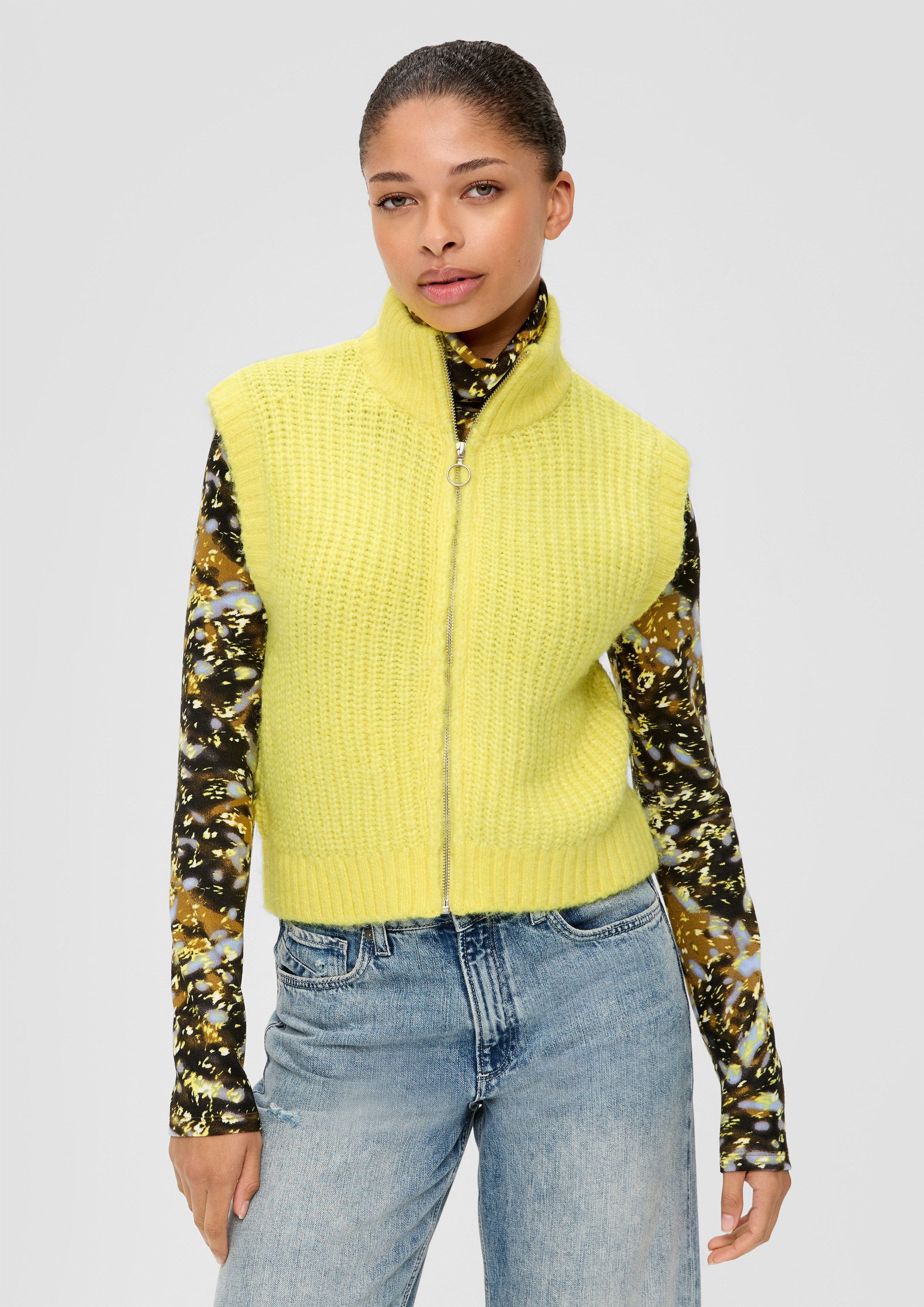 QS Rundhalspullover Strickpullunder Strickpullunder aus Wollmix günstig online kaufen