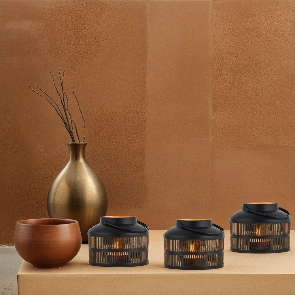 Marrakesch Orient & Mediterran Interior Teelichthalter 3er Set Skandinavische Deko Windlicht Teelichthalter Tischdeko Solta (3 St), Handarbeit