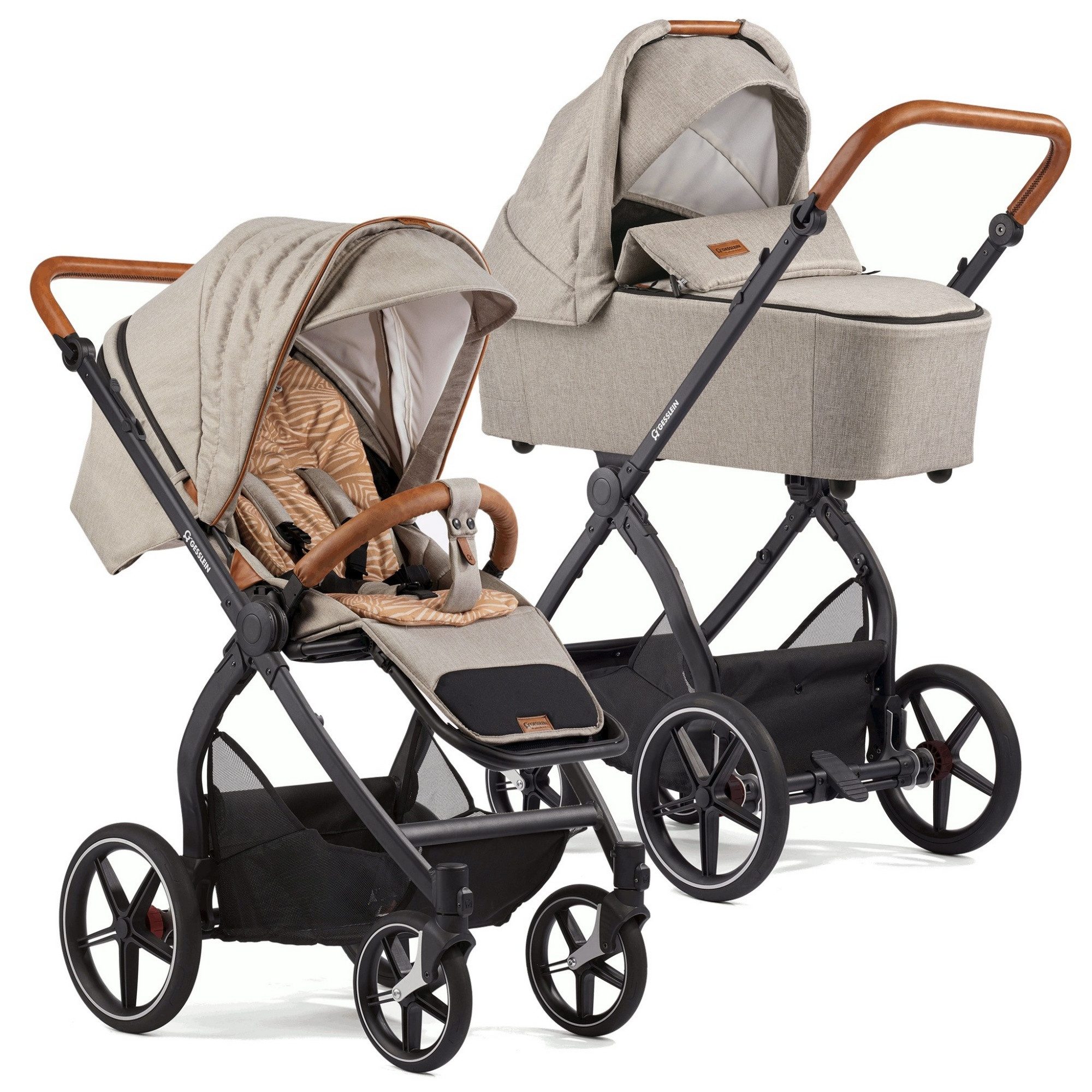 Gesslein Kombi-Kinderwagen Gesslein FX4 Swing 2in1 Kinderwagen-Set inkl. Babywanne Panorama Lyx