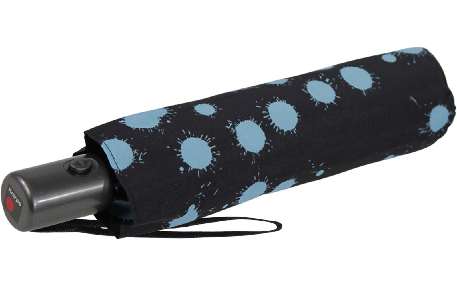 mit Knirps® - Tasche Paint Slim jede Taschenregenschirm Drops, mit passt dabei, immer in Auf-Zu-Automatik schwarz-blau Duomatic