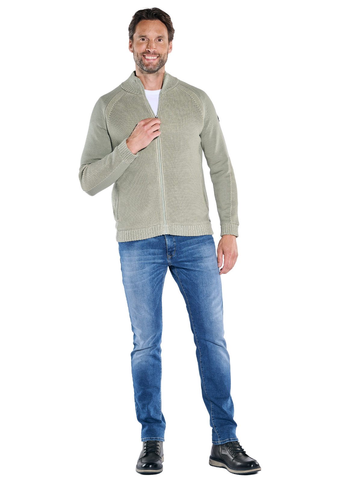 Engbers Strickjacke Herren Strickjacke mit Innenfutter, Hellgruen