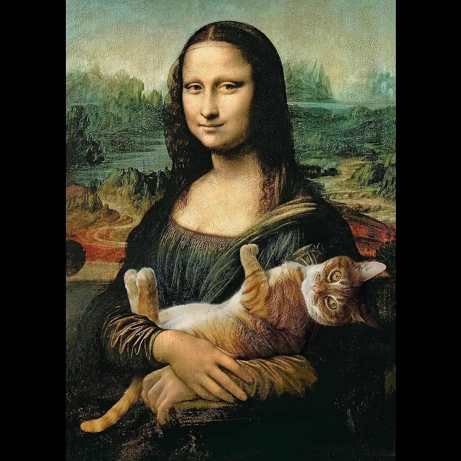 Trefl Puzzle Mona Lisa mit schnurrender Katze (Puzzle), 599 Puzzleteile