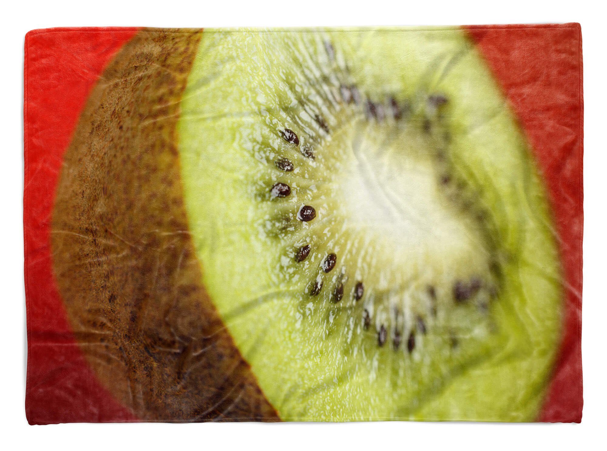 [Hohe Qualität, niedriger Preis] Sinus Art Handtücher Baumwolle-Polyester-Mix grüne Kuscheldecke Handtuch Kiwi (1-St), Strandhandtuch Handtuch Saunatuch Fotomotiv mit Frucht