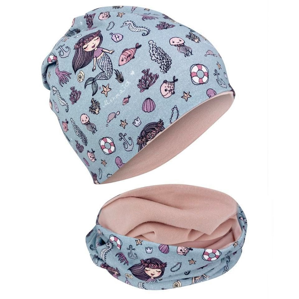 Mütze & Schal Kinder Mütze & Loop-Schal Set Meerjungfrau
